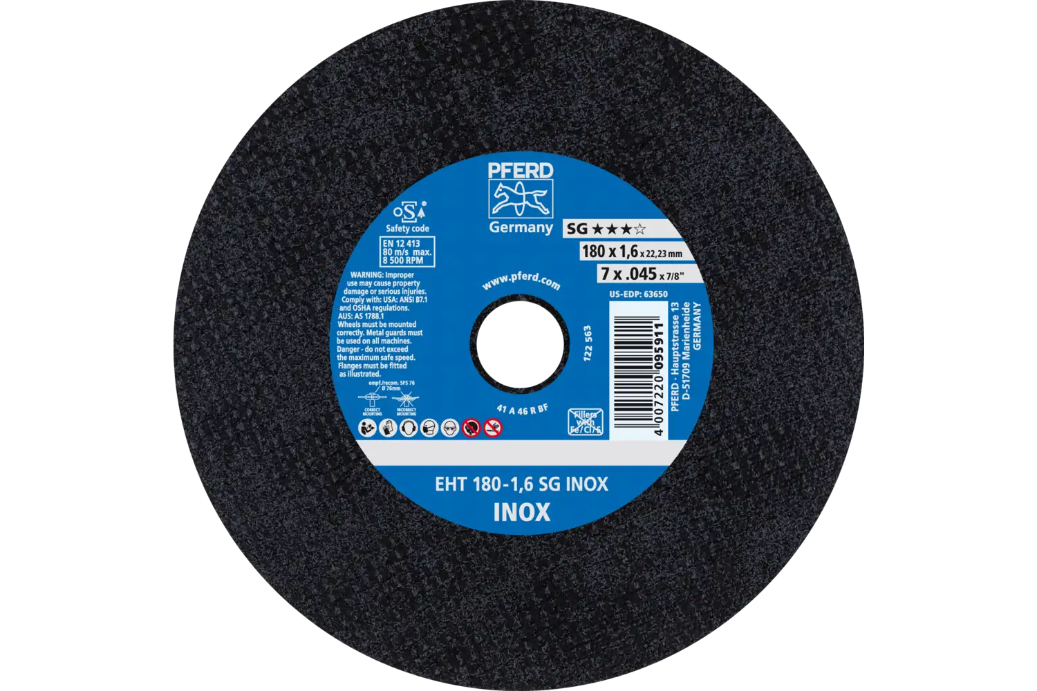 Disc de debitat (tăiere) EHT 180-1,6 SG INOX