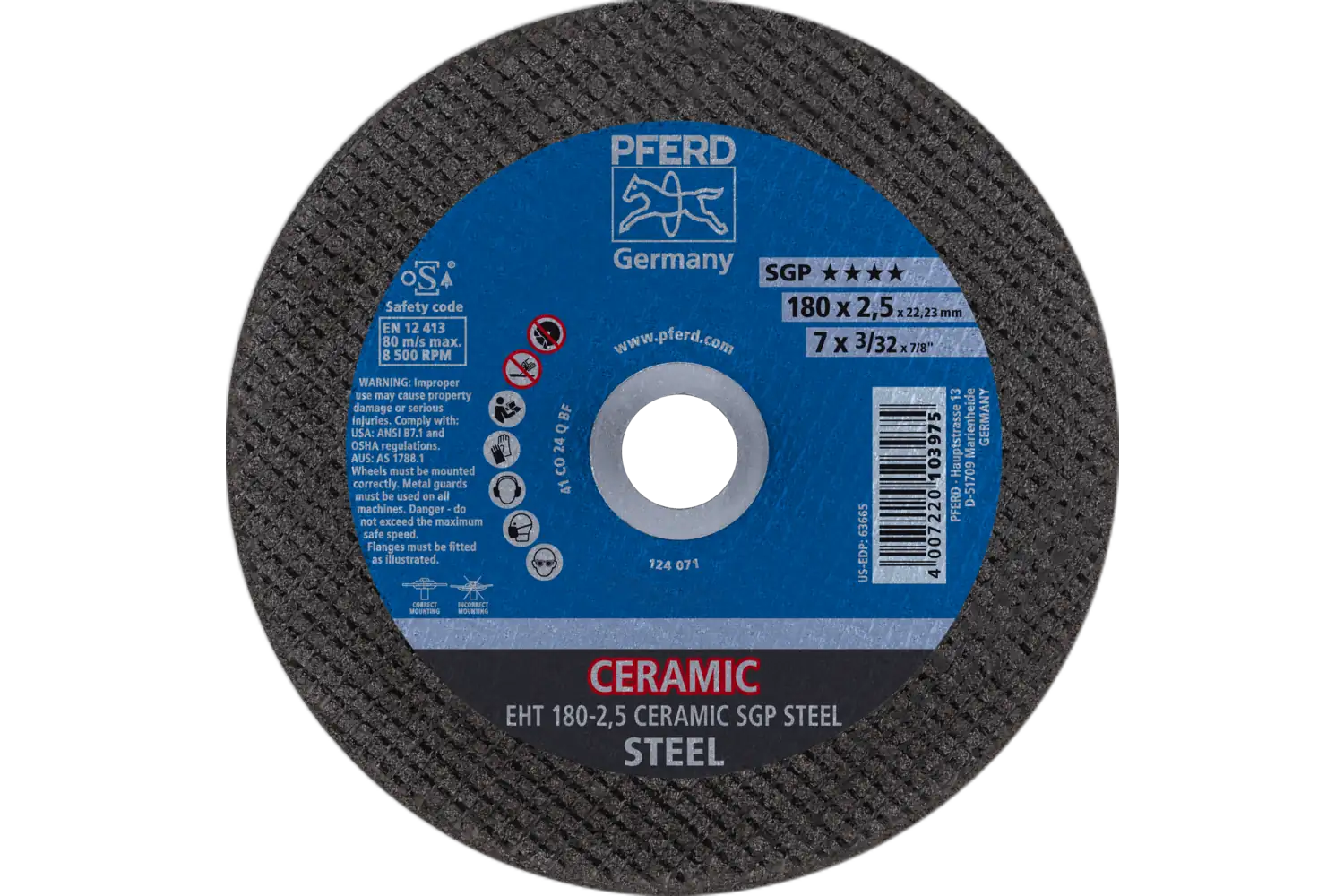 Disc de debitat (tăiere) EHT 180-2,5 CERAMIC SGP STEEL