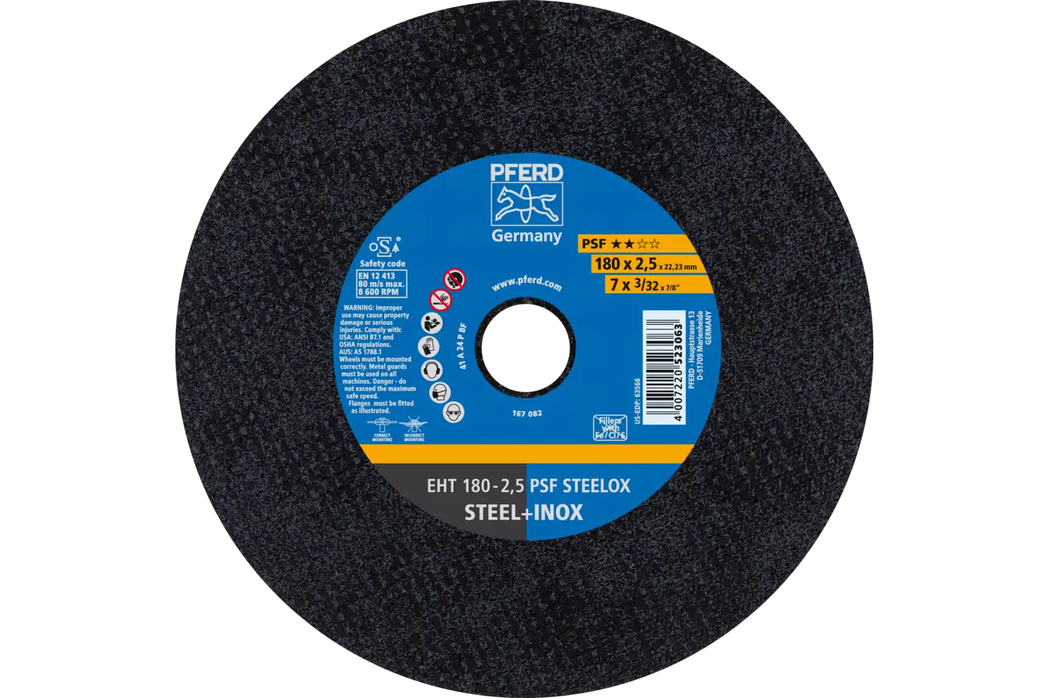 Disc de debitat (tăiere) EHT 180-2,5 PSF STEELOX
