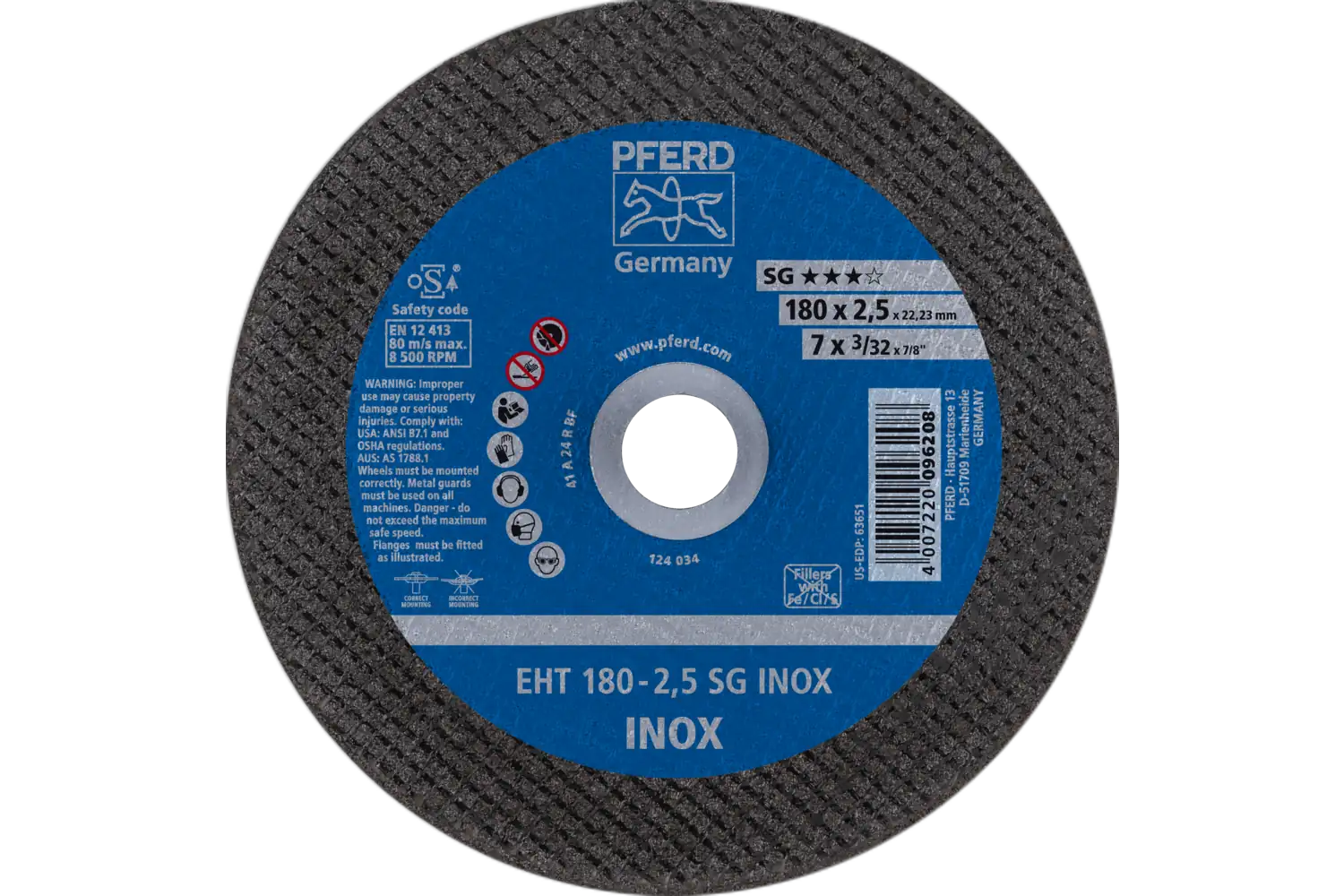 Disc de debitat (tăiere) EHT 180-2,5 SG INOX