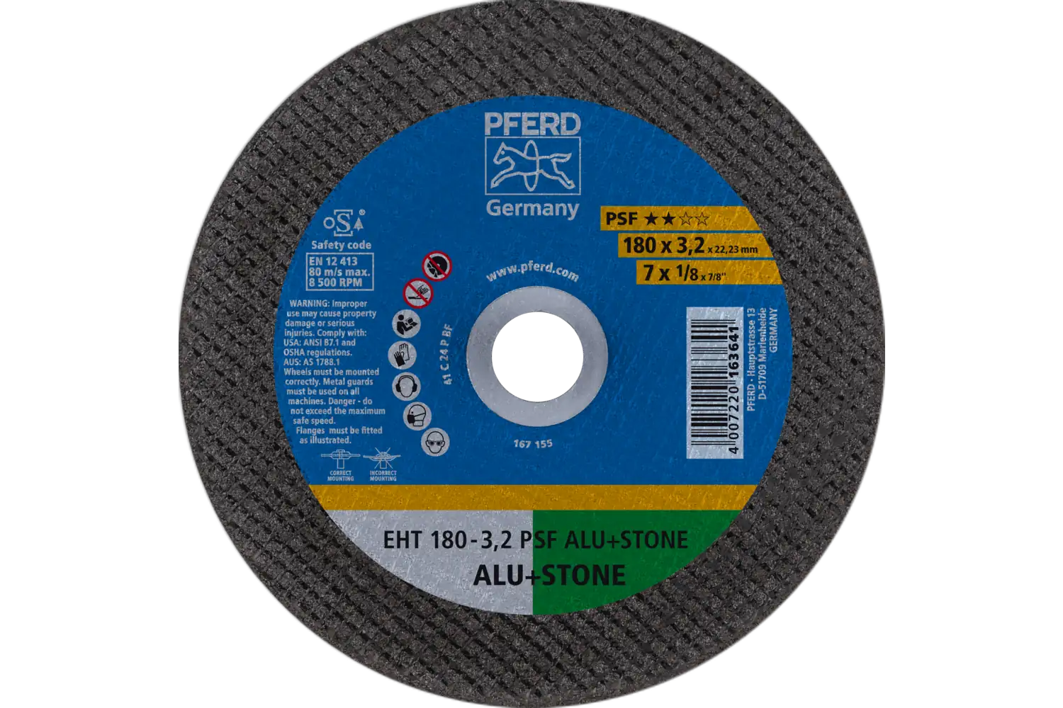 Disc de debitat (tăiere) EHT 180-3,2 PSF ALU+STONE