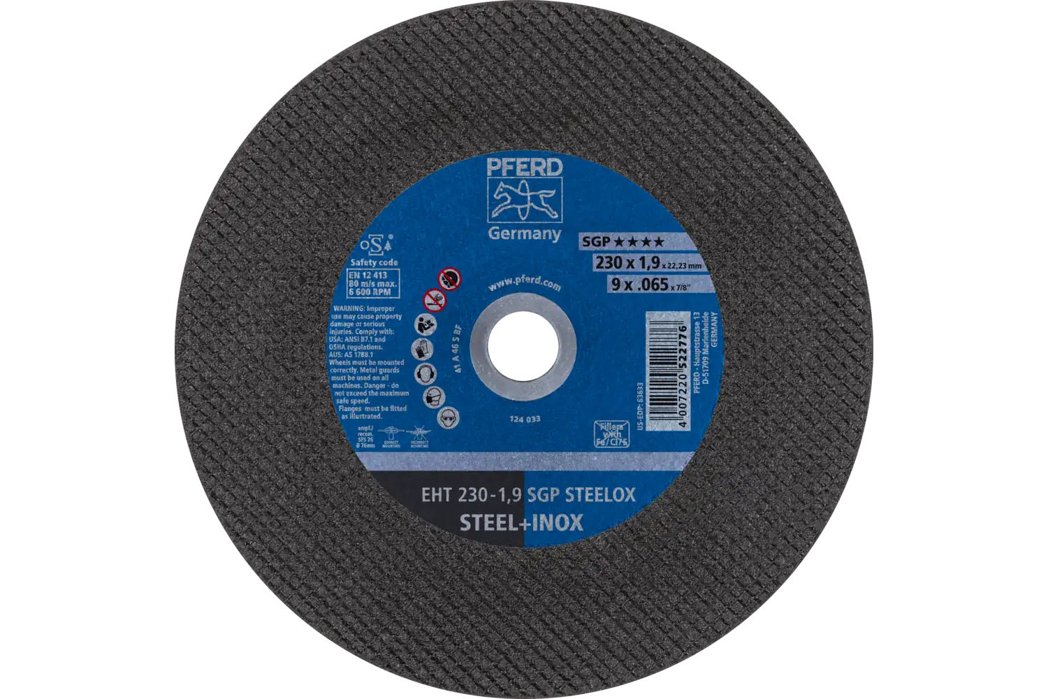 Disc de debitat (tăiere) EHT 230-1,9 SGP STEELOX