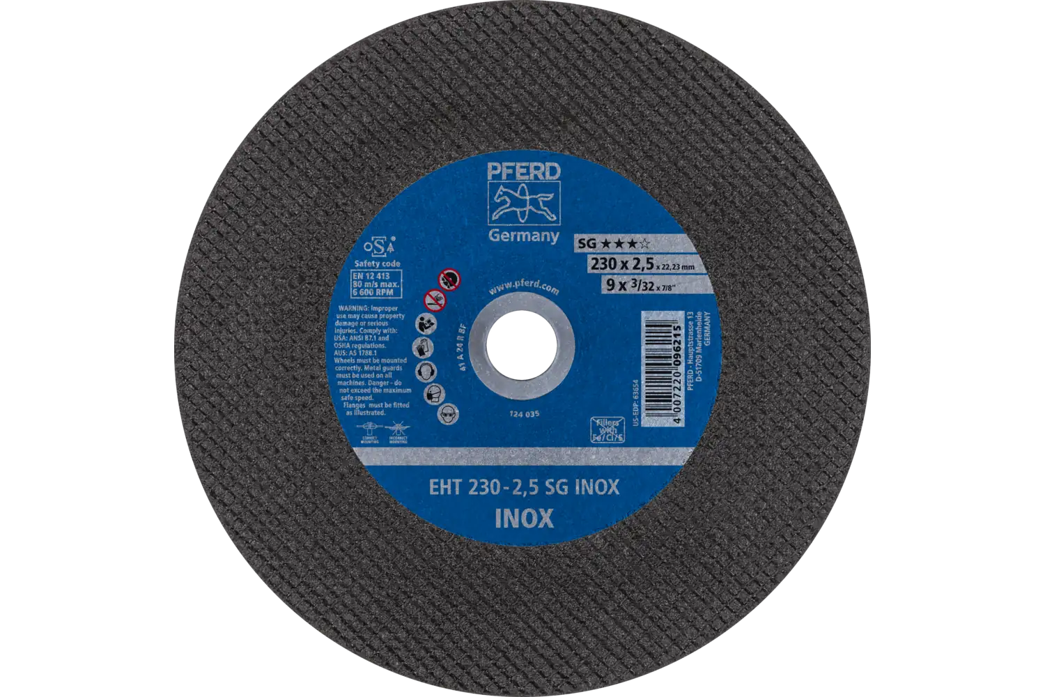 Disc de debitat (tăiere) EHT 230-2,5 SG INOX