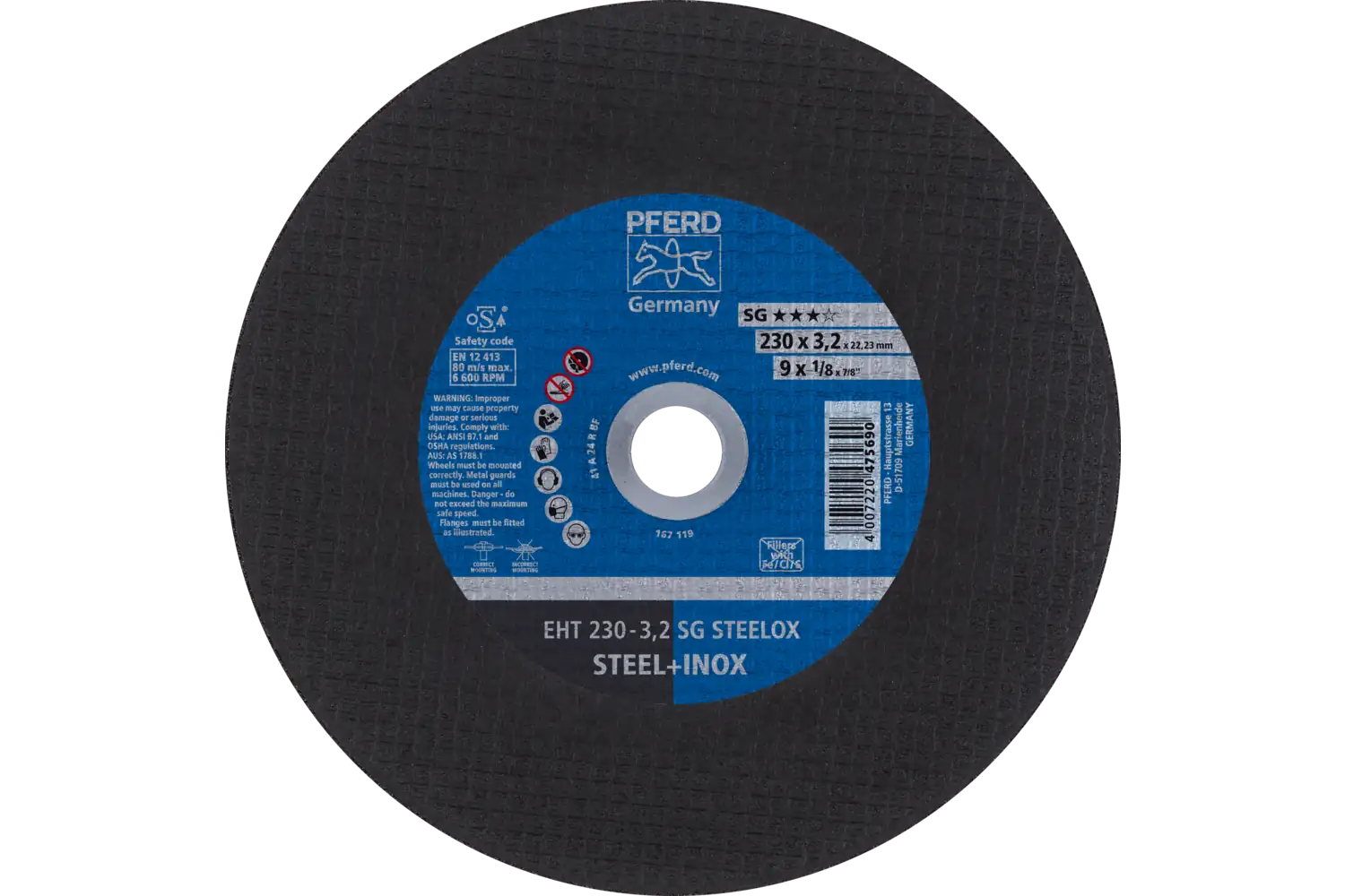 Disc de debitat (tăiere) EHT 230-3,2 SG STEELOX