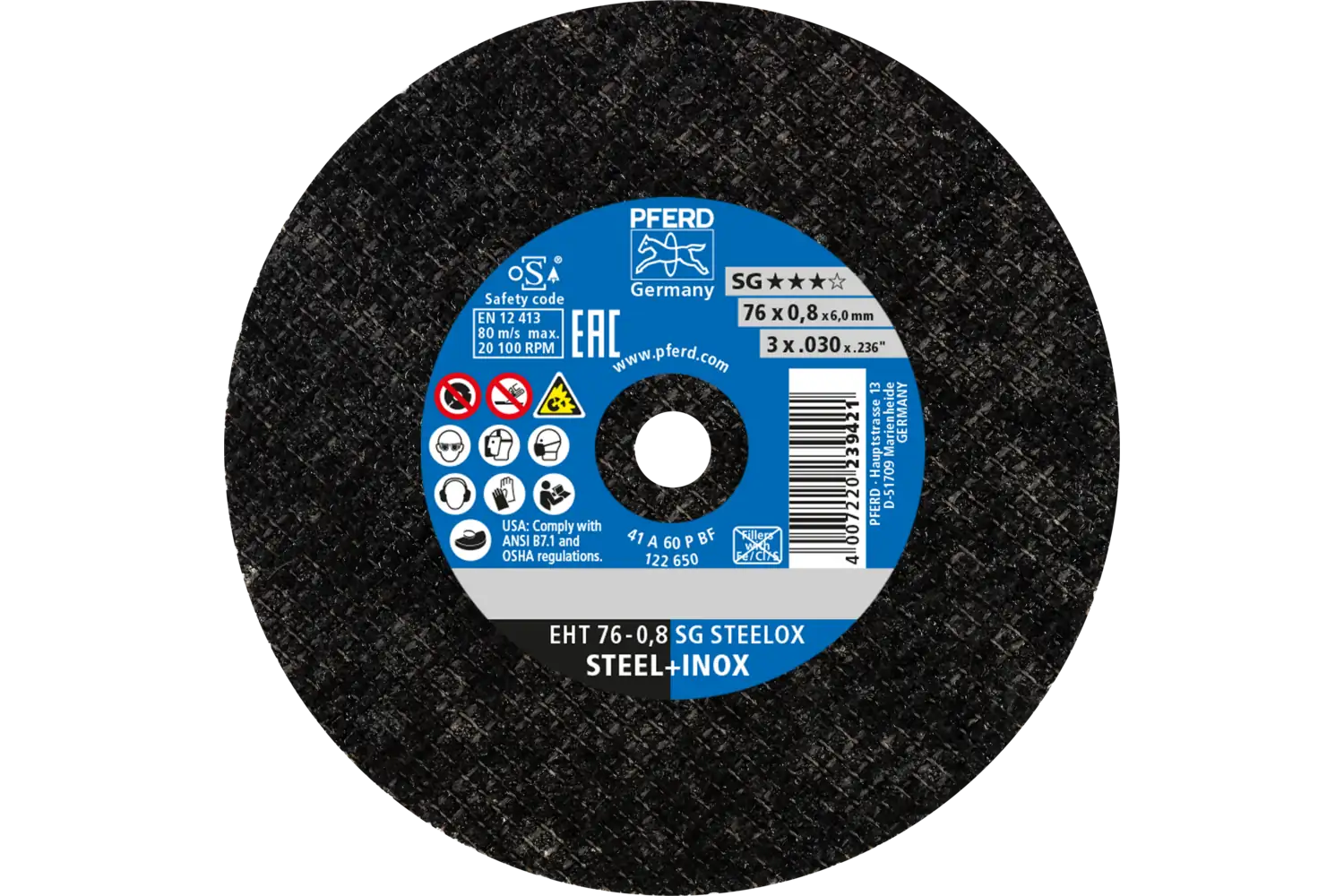 Disc de debitat (tăiere) EHT 76-0,8 SG STEELOX/6,0