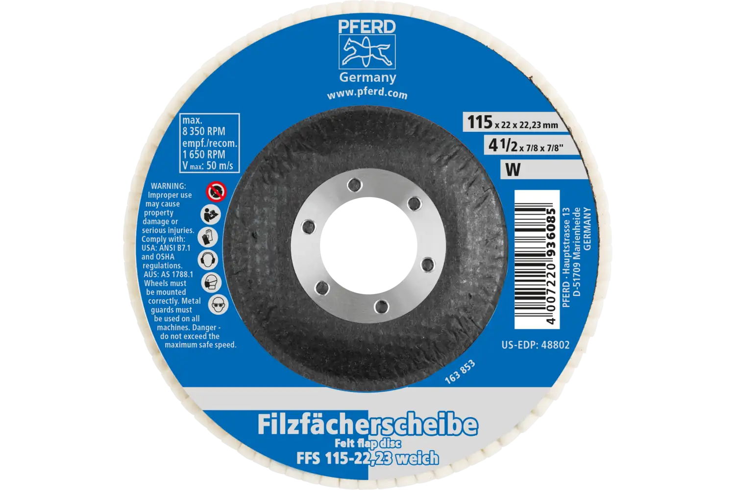Felt Flap Discs Ffs FFS 115/22,23 W 2