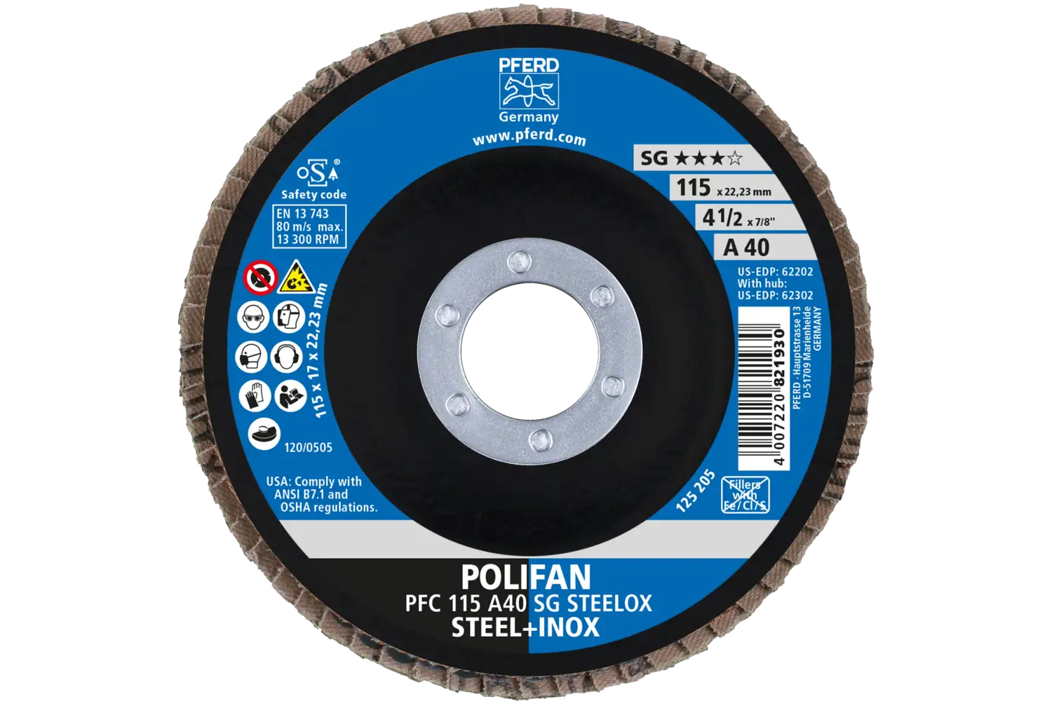 Disc lamelar frontal (POLIFAN) PFC 115 A 40 PSF STEELOX