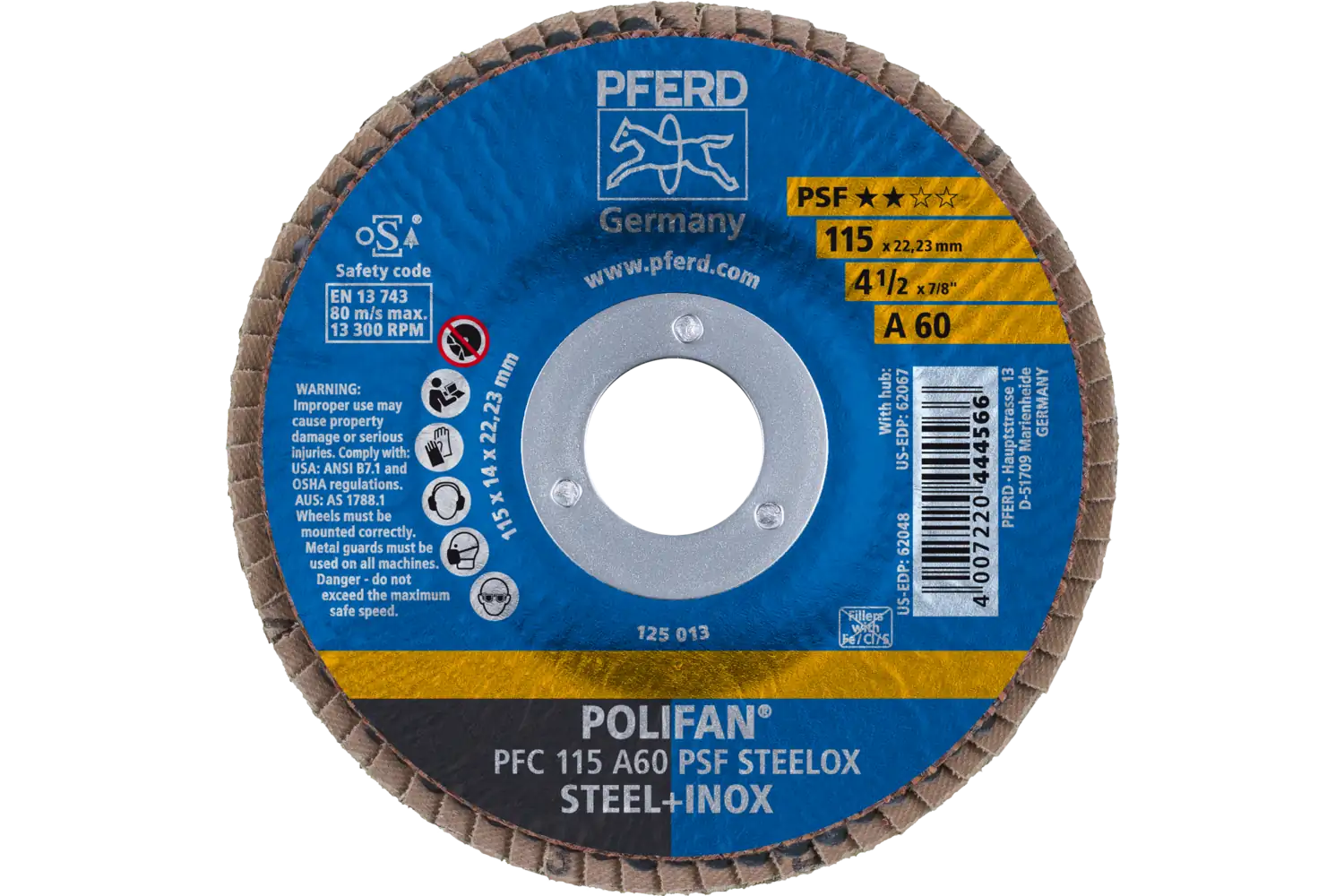Disc lamelar frontal (POLIFAN) PFC 115 A 60 PSF STEELOX