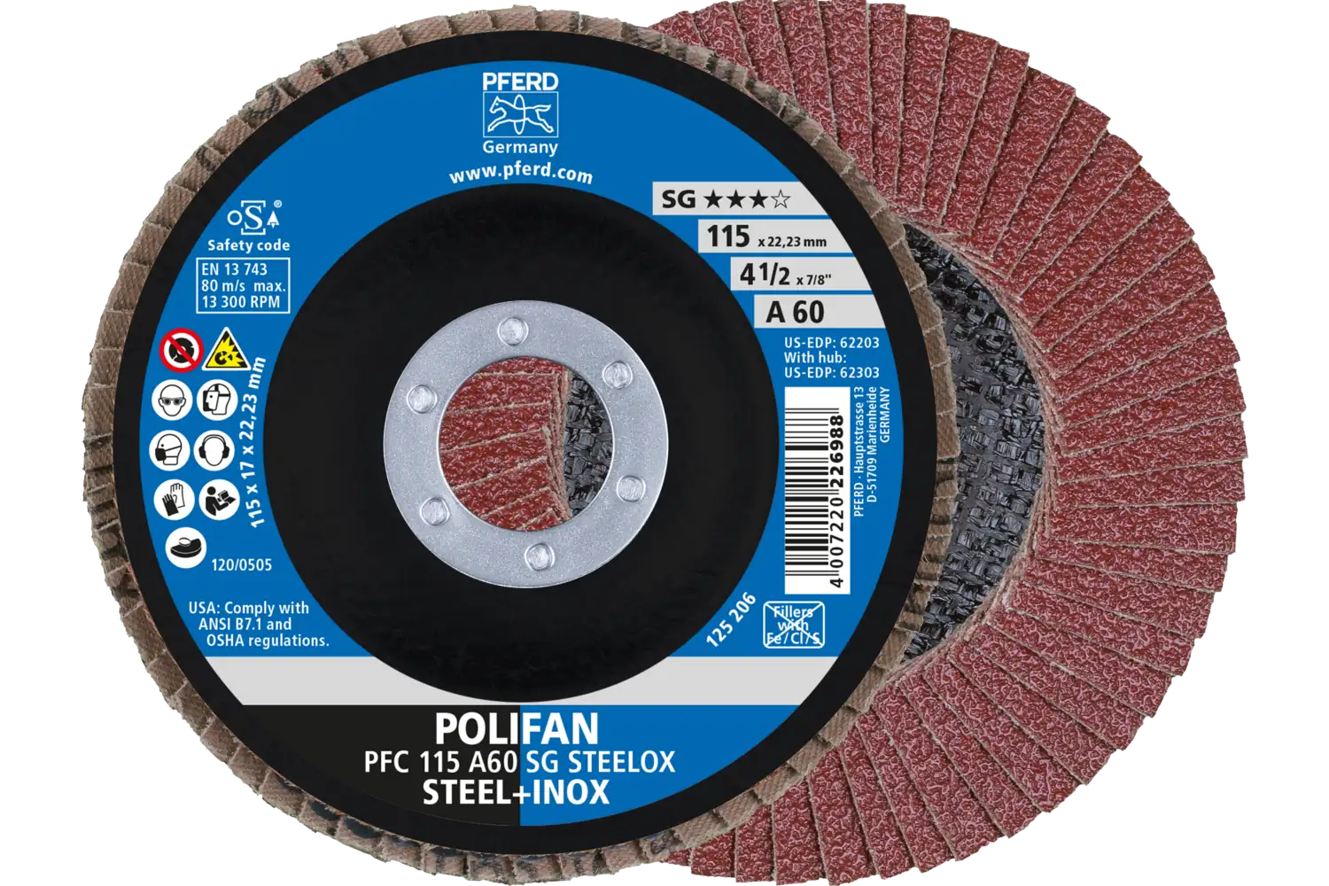 Disc lamelar frontal (POLIFAN) PFC 115 A 60 SG STEELOX