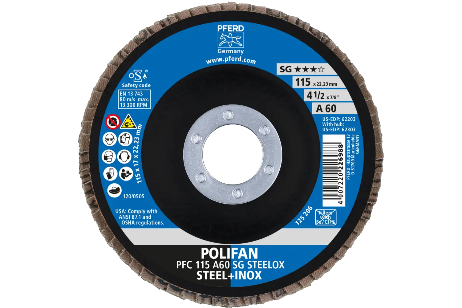 Disc lamelar frontal (POLIFAN) PFC 115 A 60 SG STEELOX