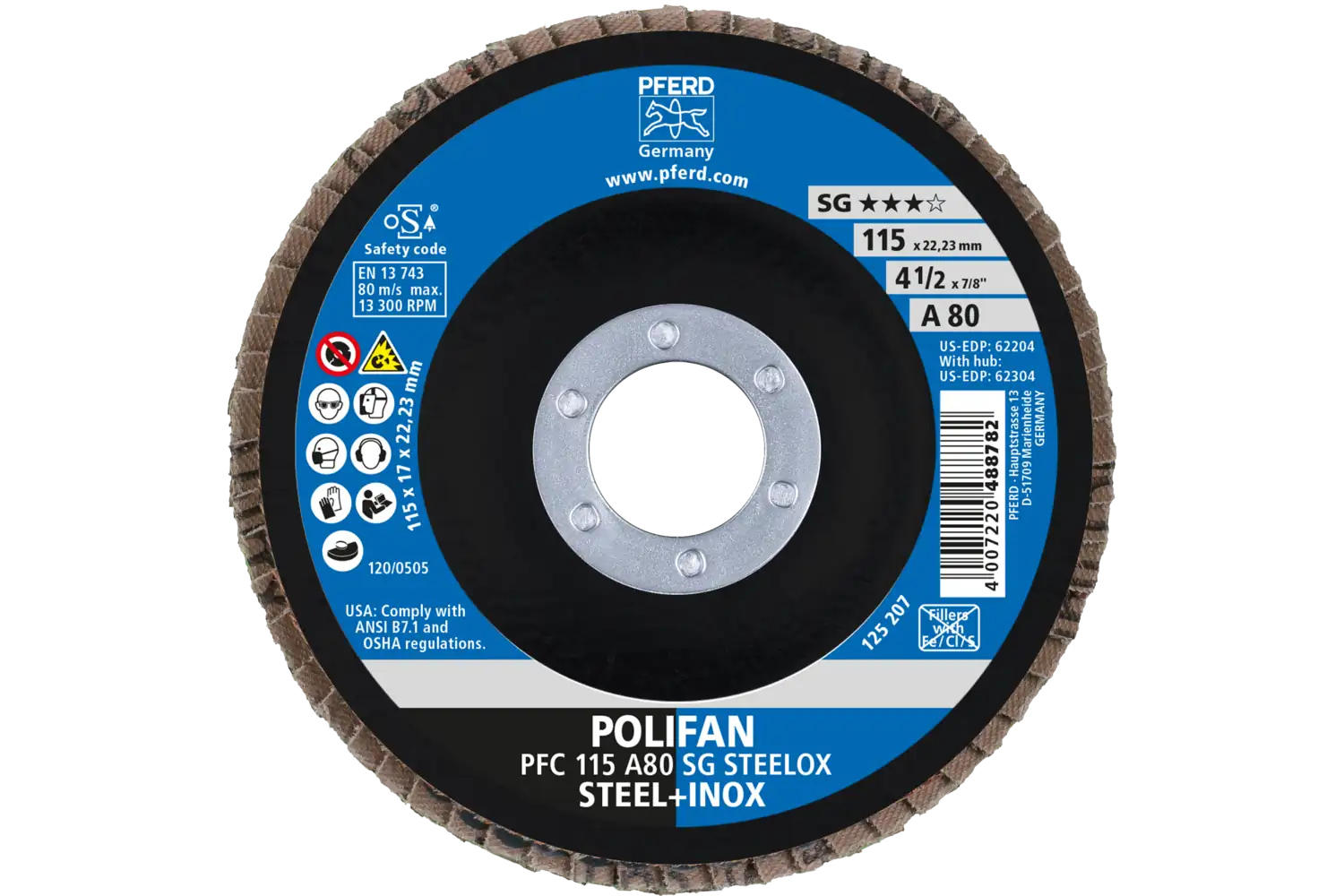 Disc lamelar frontal (POLIFAN) PFC 115 A 80 PSF STEELOX
