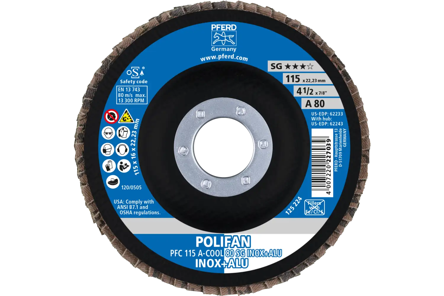 Disc lamelar frontal (POLIFAN) PFC 115 A-COOL 80 SG INOX+ALU