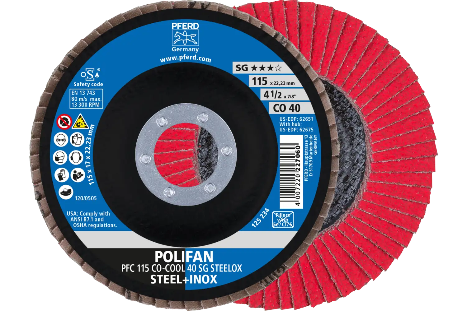 Disc lamelar frontal (POLIFAN) PFC 115 CO-COOL 40 SG STEELOX