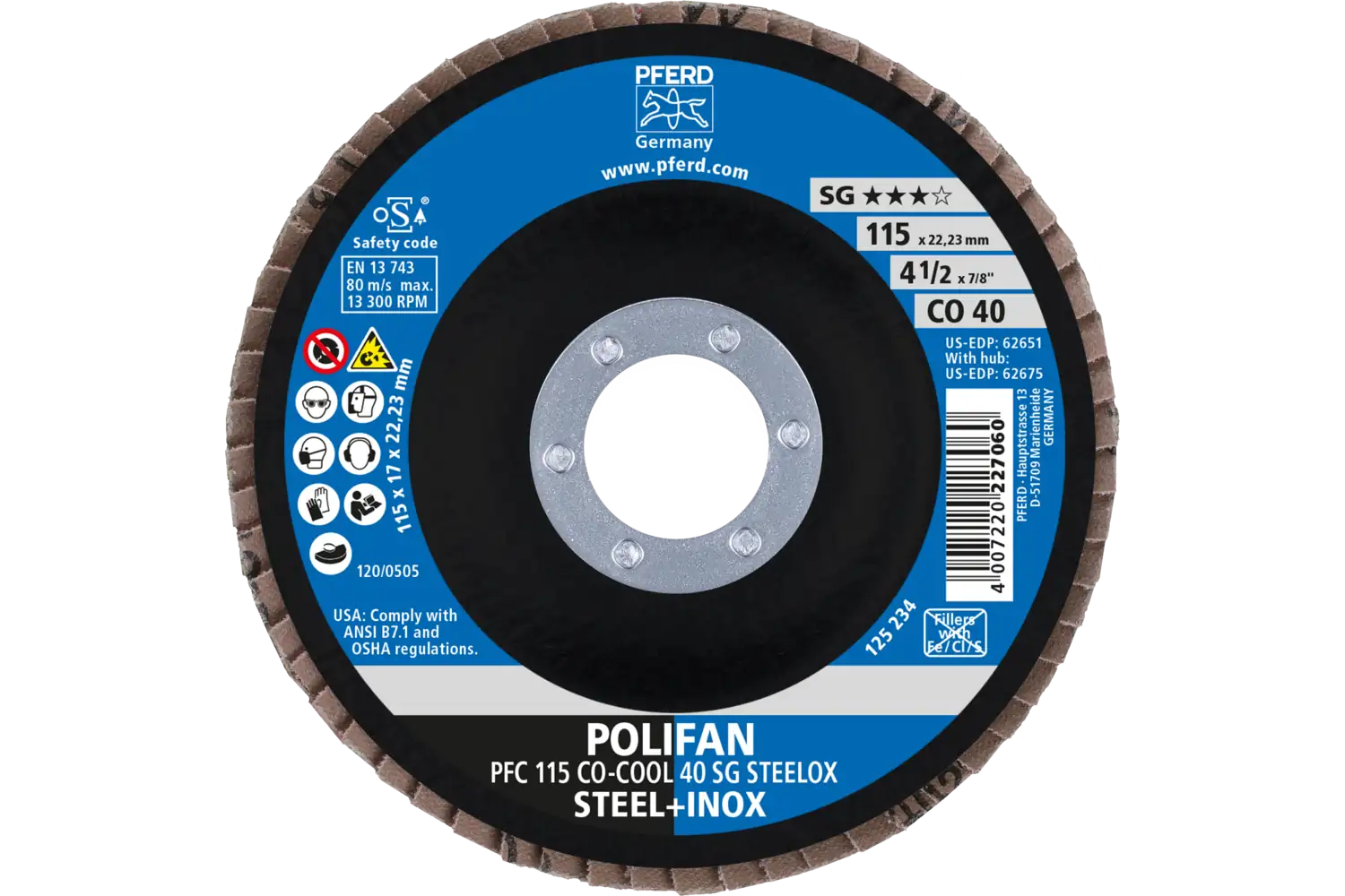 Disc lamelar frontal (POLIFAN) PFC 115 CO-COOL 40 SG STEELOX 2