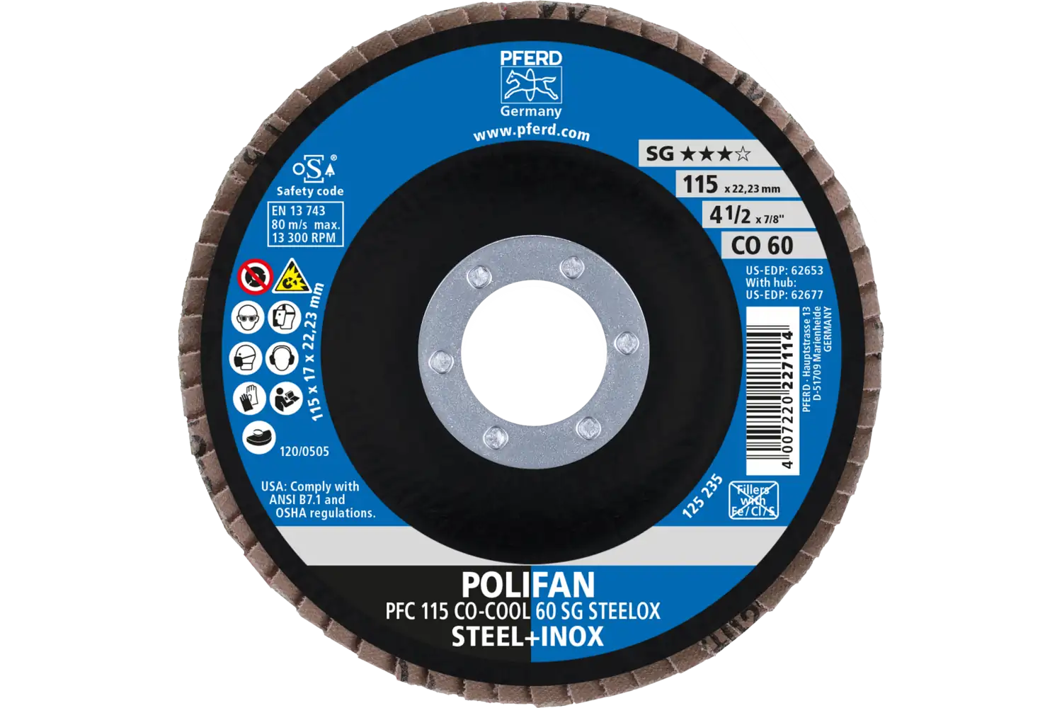 Disc lamelar frontal (POLIFAN) PFC 115 CO-COOL 60 SG STEELOX