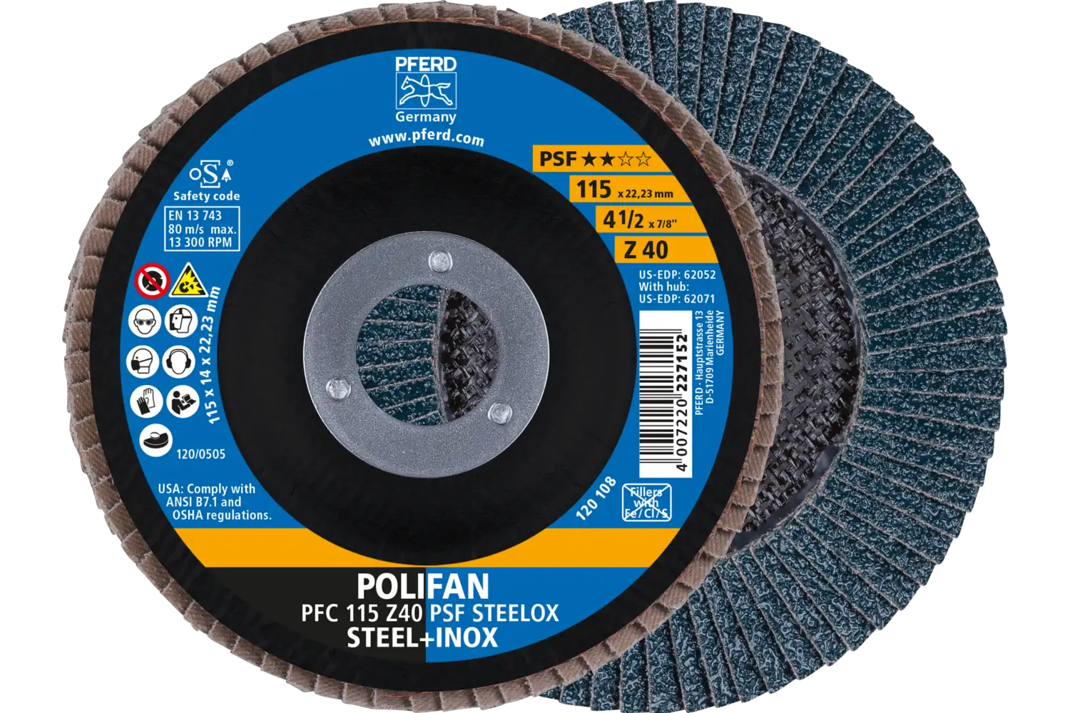 Disc lamelar frontal (POLIFAN) PFC 115 Z 40 PSF STEELOX