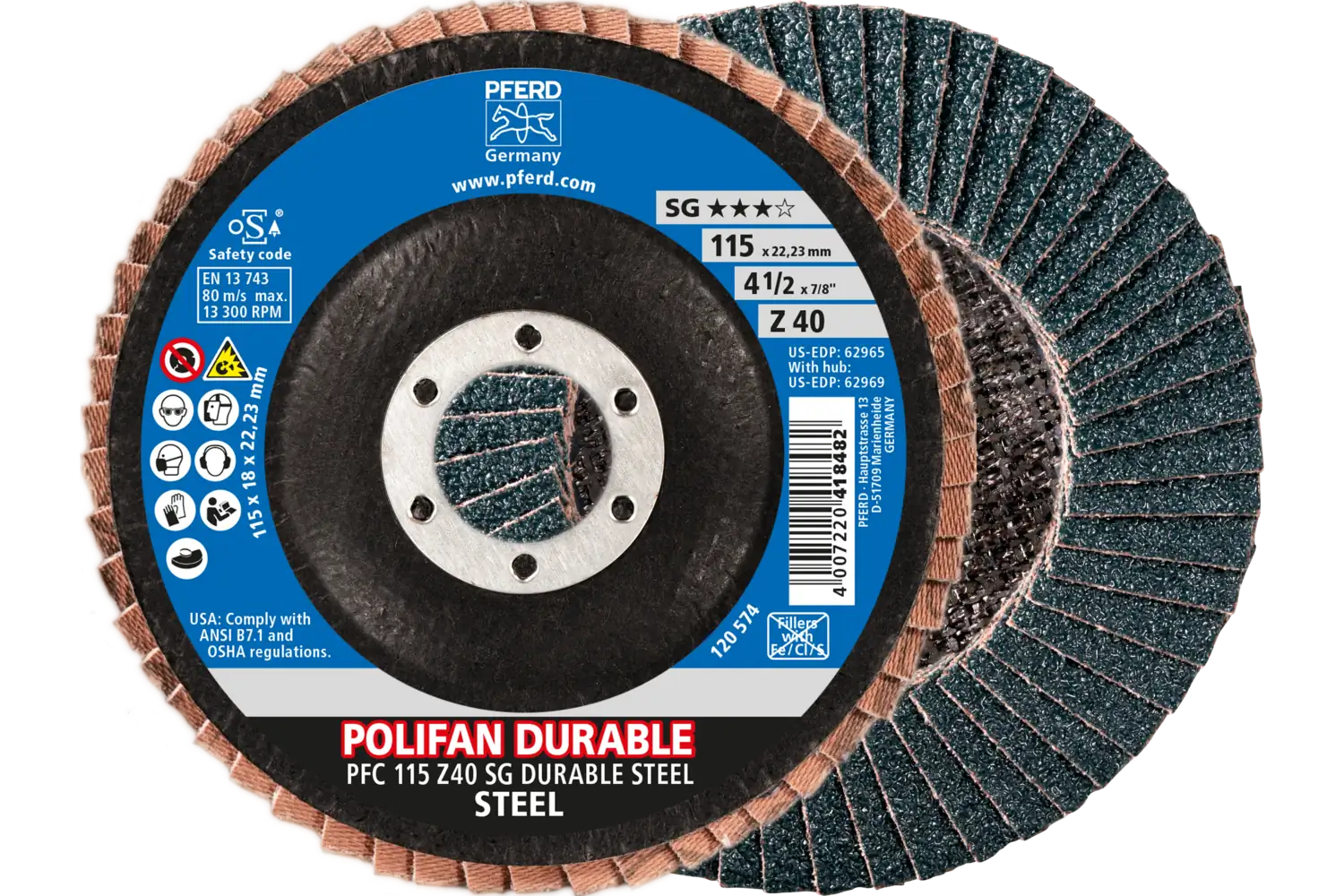 Disc lamelar frontal (POLIFAN) PFC 115 Z 40 SG DURABLE STEEL