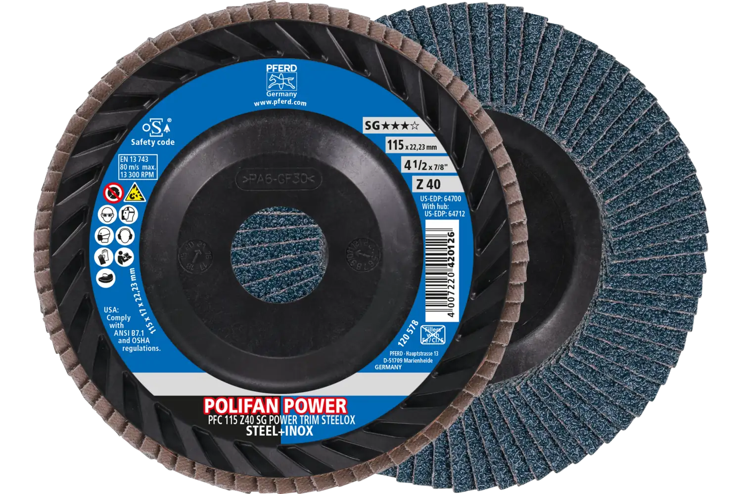 Disc lamelar frontal (POLIFAN) PFC 115 Z 40 SG POWER TRIM STEELOX