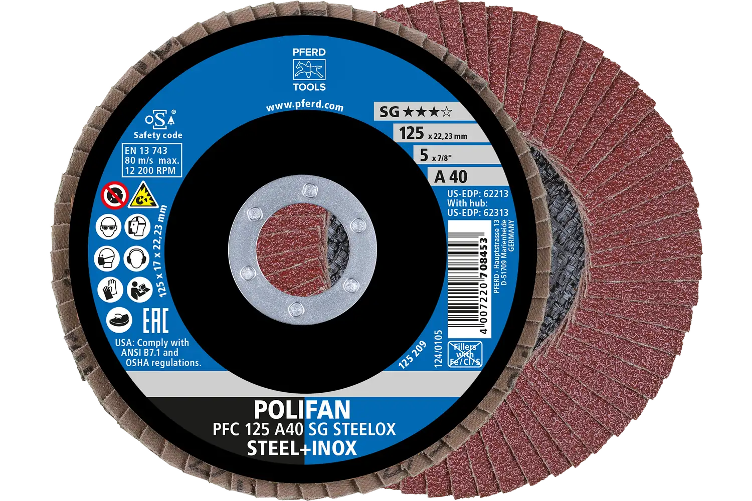 Disc lamelar frontal (POLIFAN) PFC 125 A 40 SG STEELOX