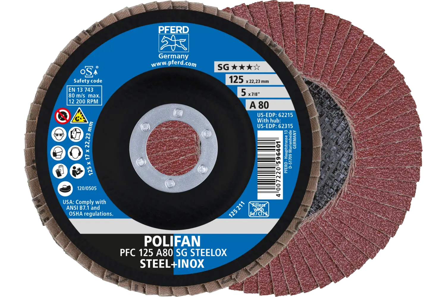 Disc lamelar frontal (POLIFAN) PFC 125 A 80 SG STEELOX
