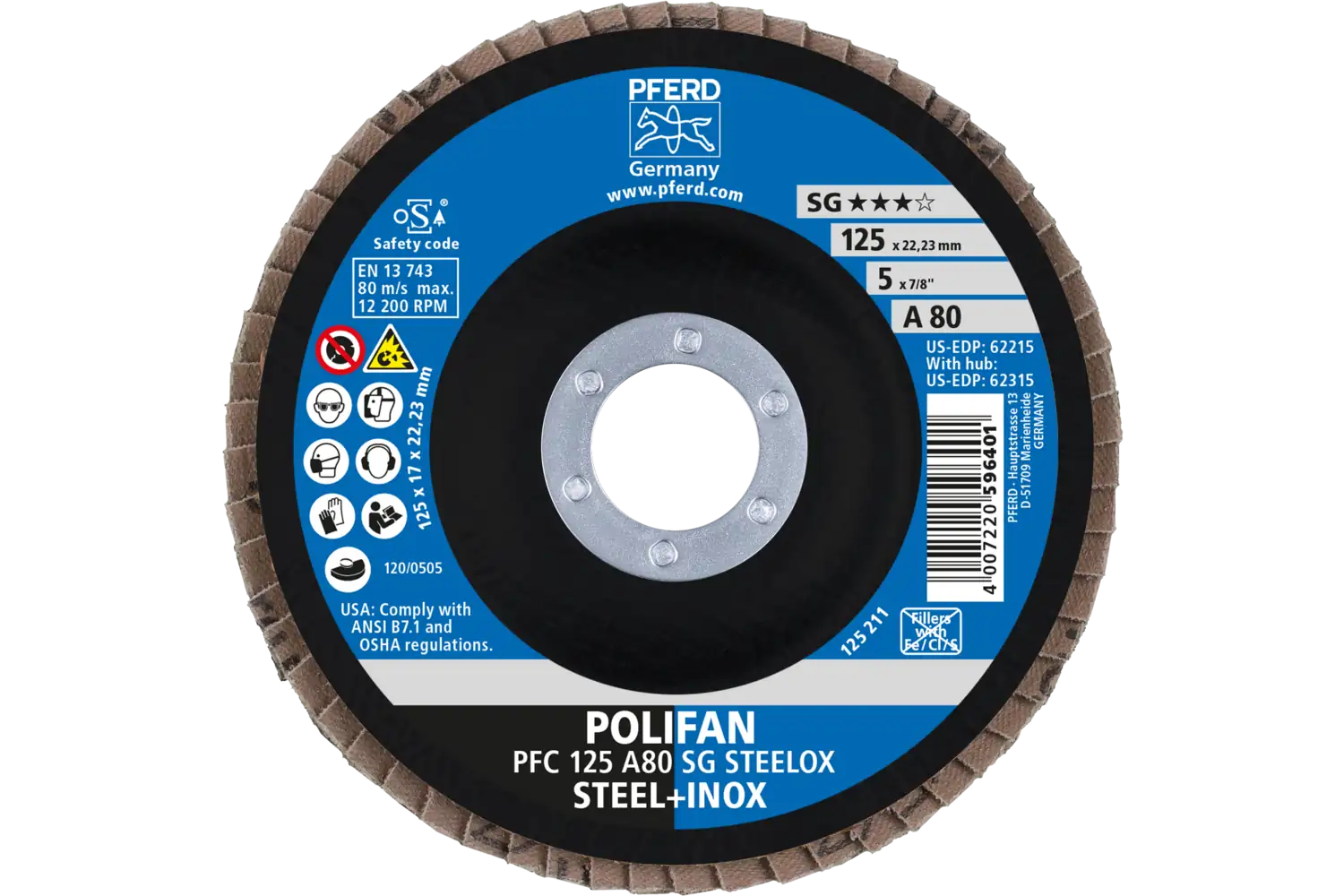 Disc lamelar frontal (POLIFAN) PFC 125 A 80 SG STEELOX