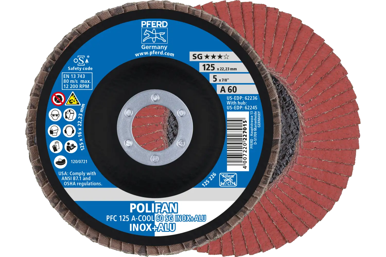 Disc lamelar frontal (POLIFAN) PFC 125 A-COOL 60 SG INOX+ALU