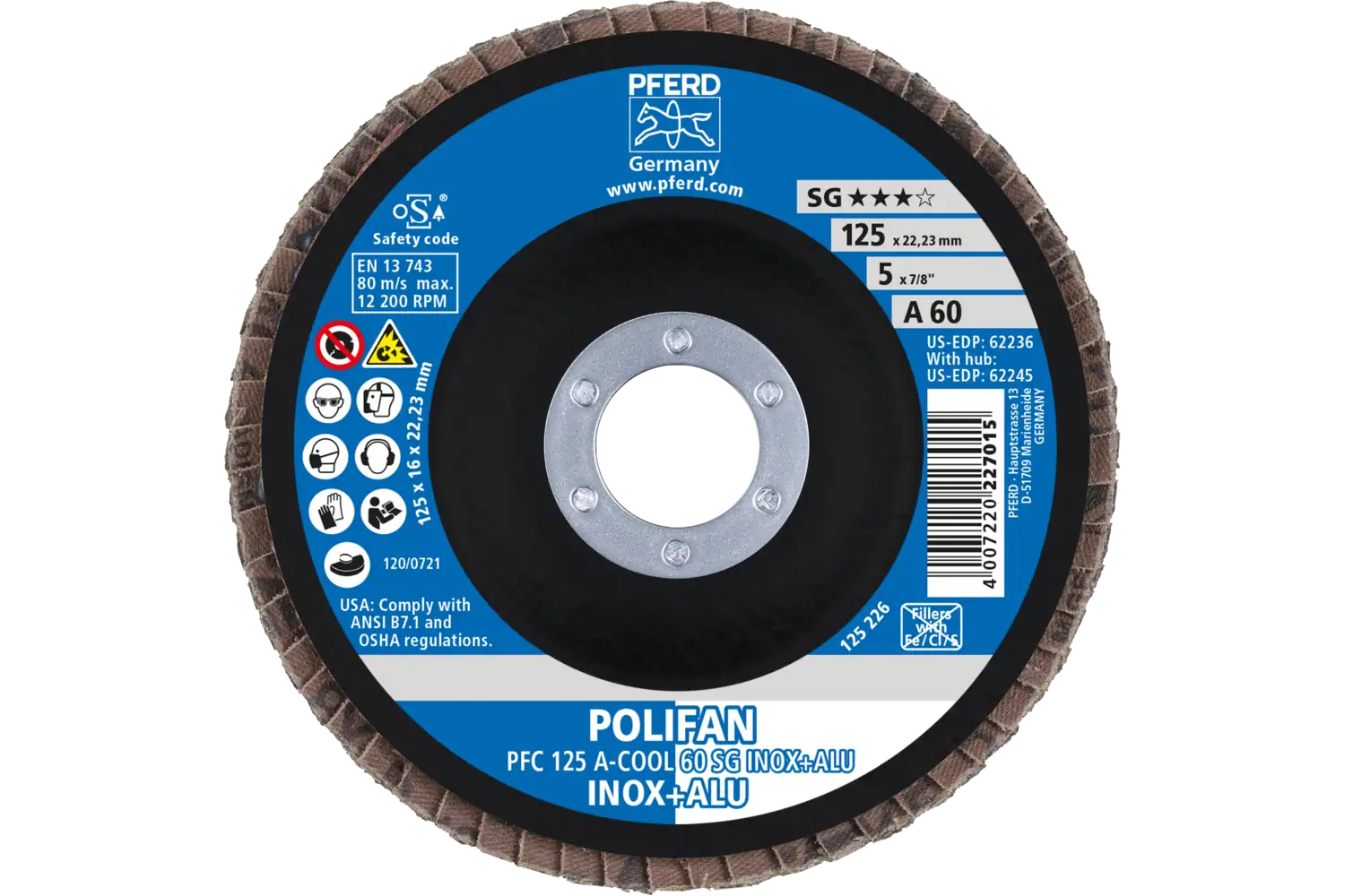 Disc lamelar frontal (POLIFAN) PFC 125 A-COOL 60 SG INOX+ALU