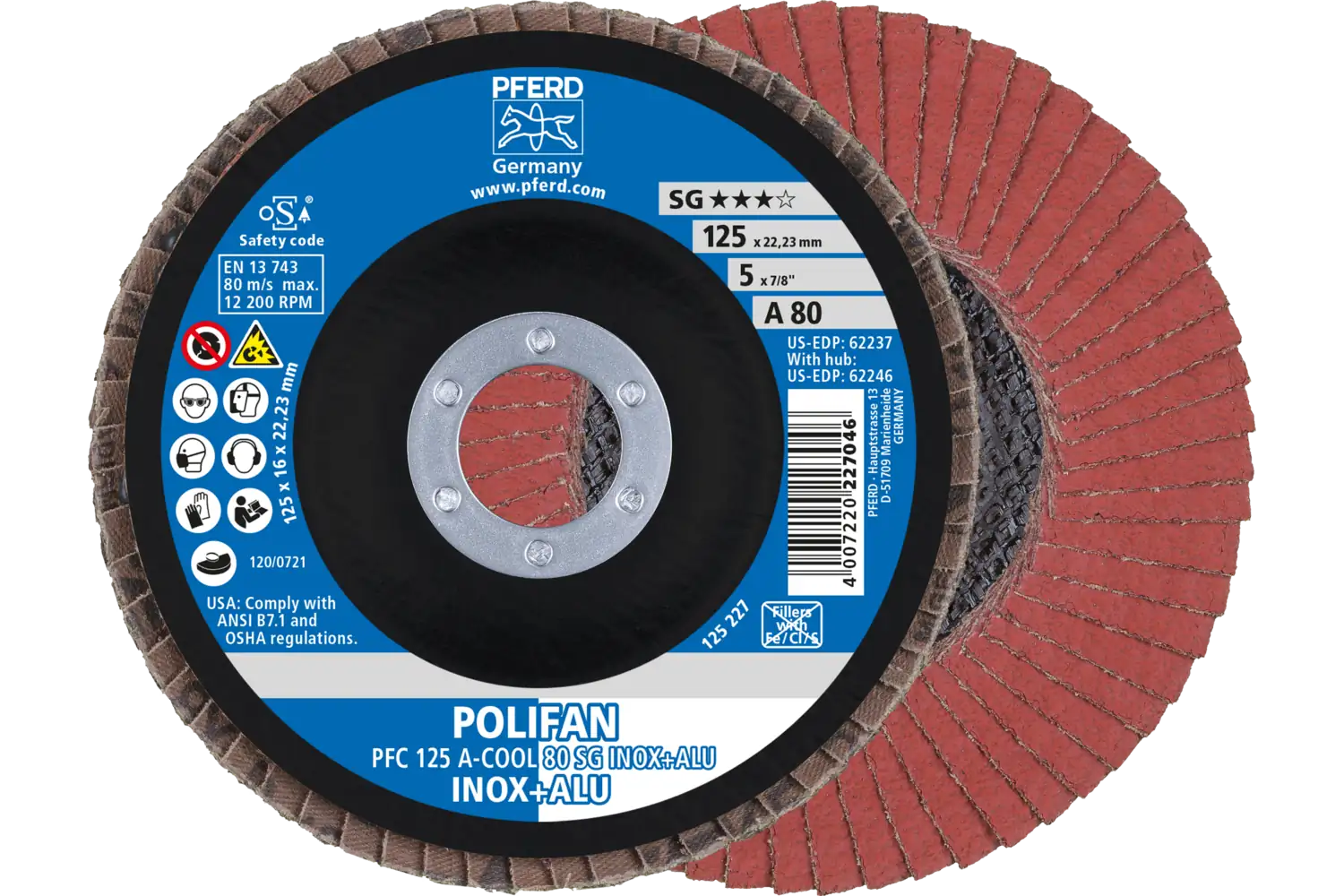 Disc lamelar frontal (POLIFAN) PFC 125 A-COOL 80 SG INOX+ALU