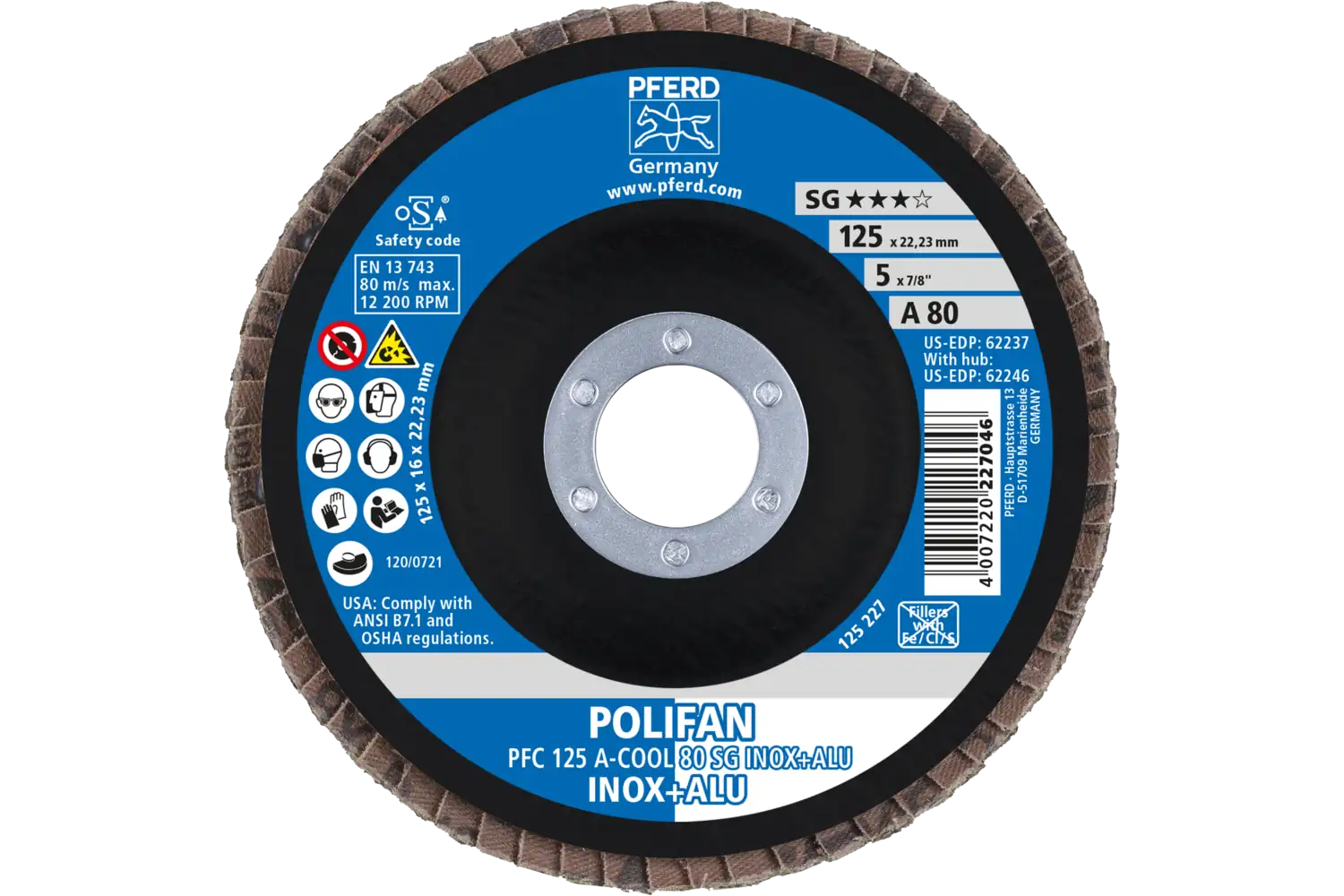 Disc lamelar frontal (POLIFAN) PFC 125 A-COOL 80 SG INOX+ALU