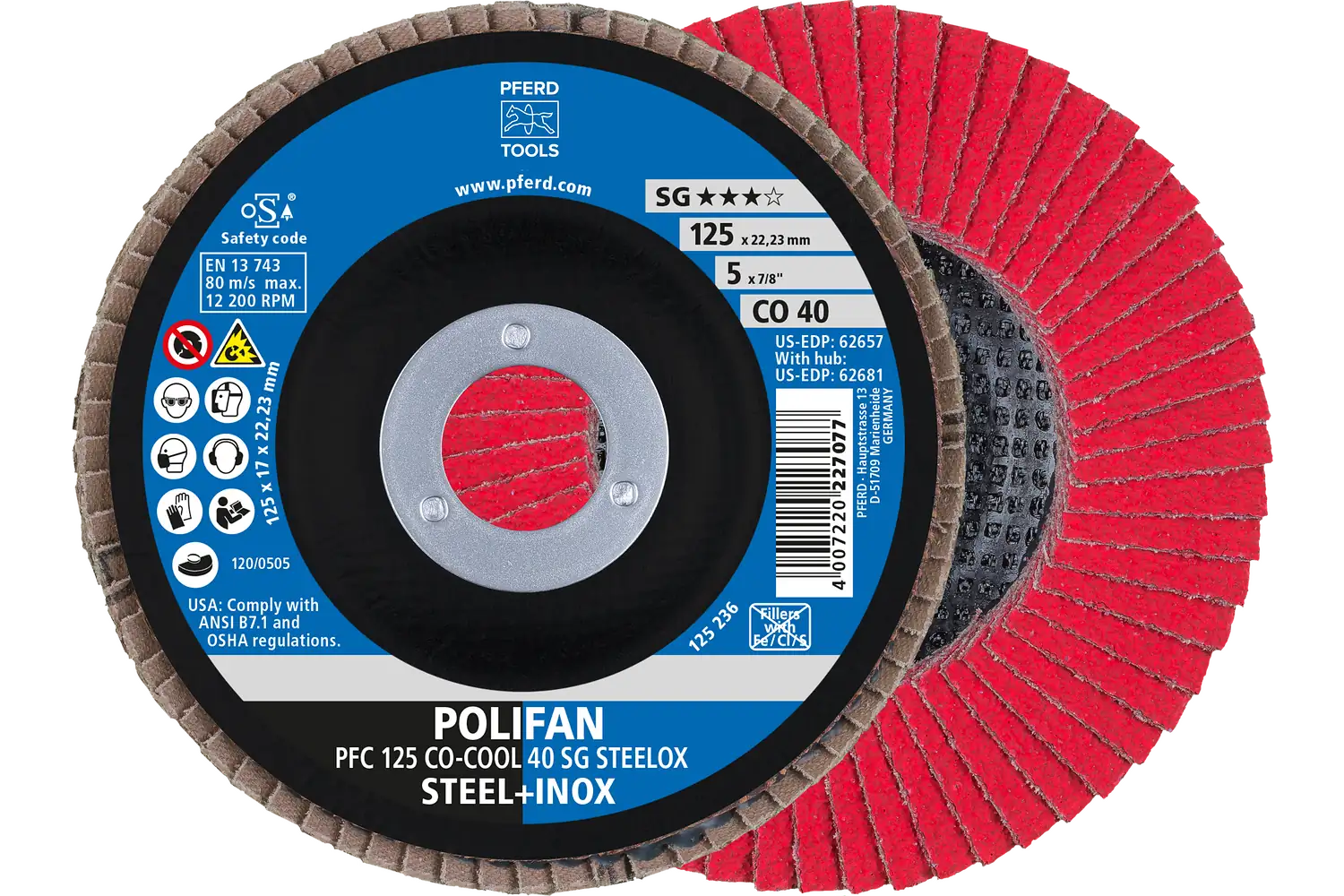 Disc lamelar frontal (POLIFAN) PFC 125 CO-COOL 40 SG STEELOX