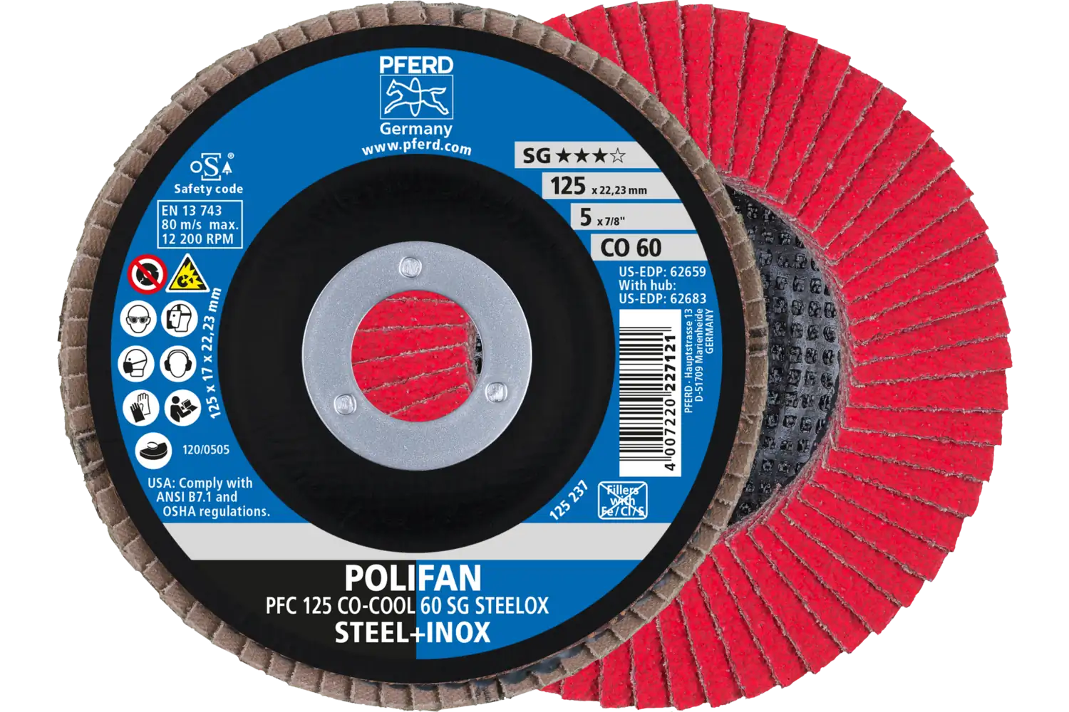 Disc lamelar frontal (POLIFAN) PFC 125 CO-COOL 60 SG STEELOX