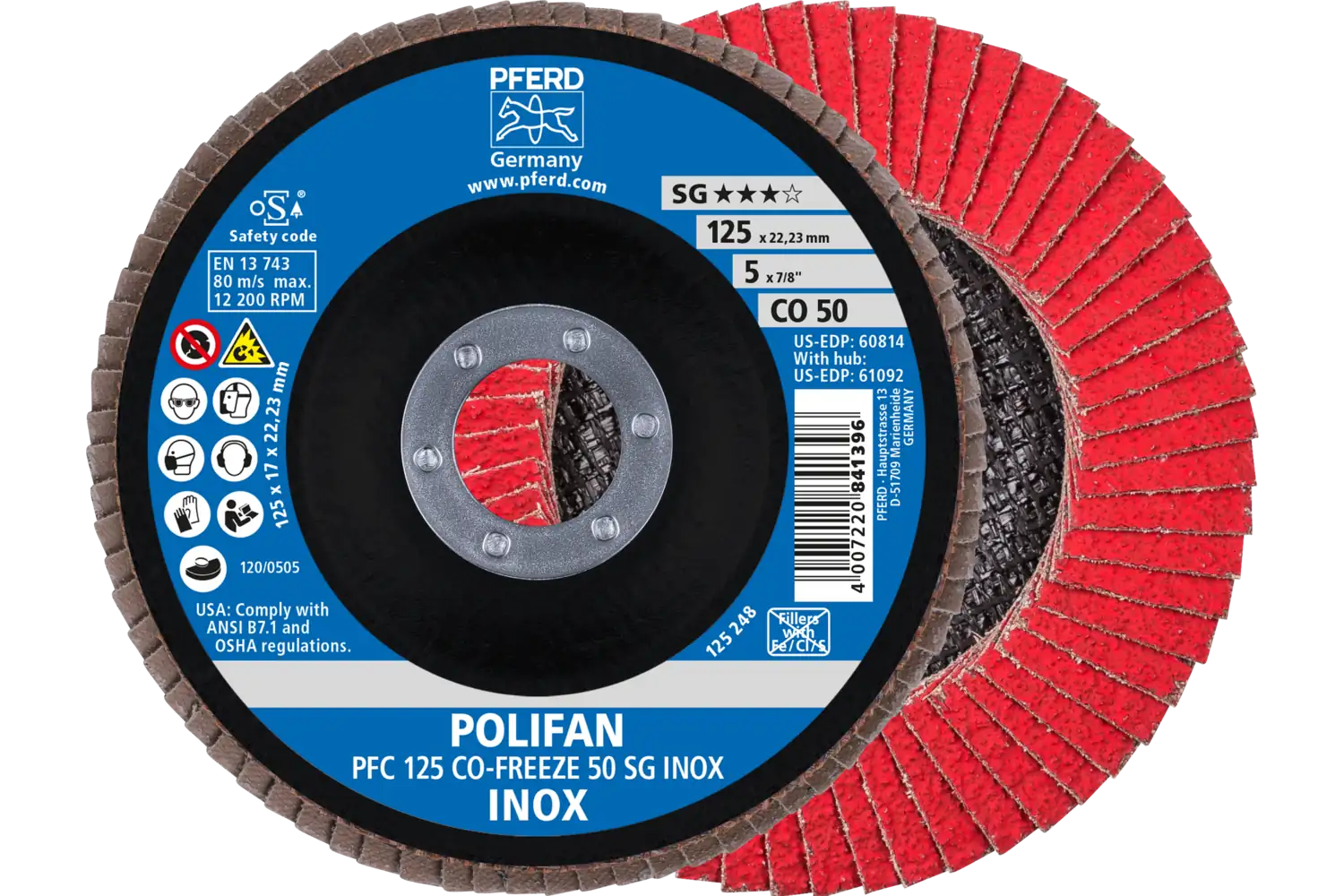 Disc lamelar frontal (POLIFAN) PFC 125 CO-FREEZE 50 SG INOX