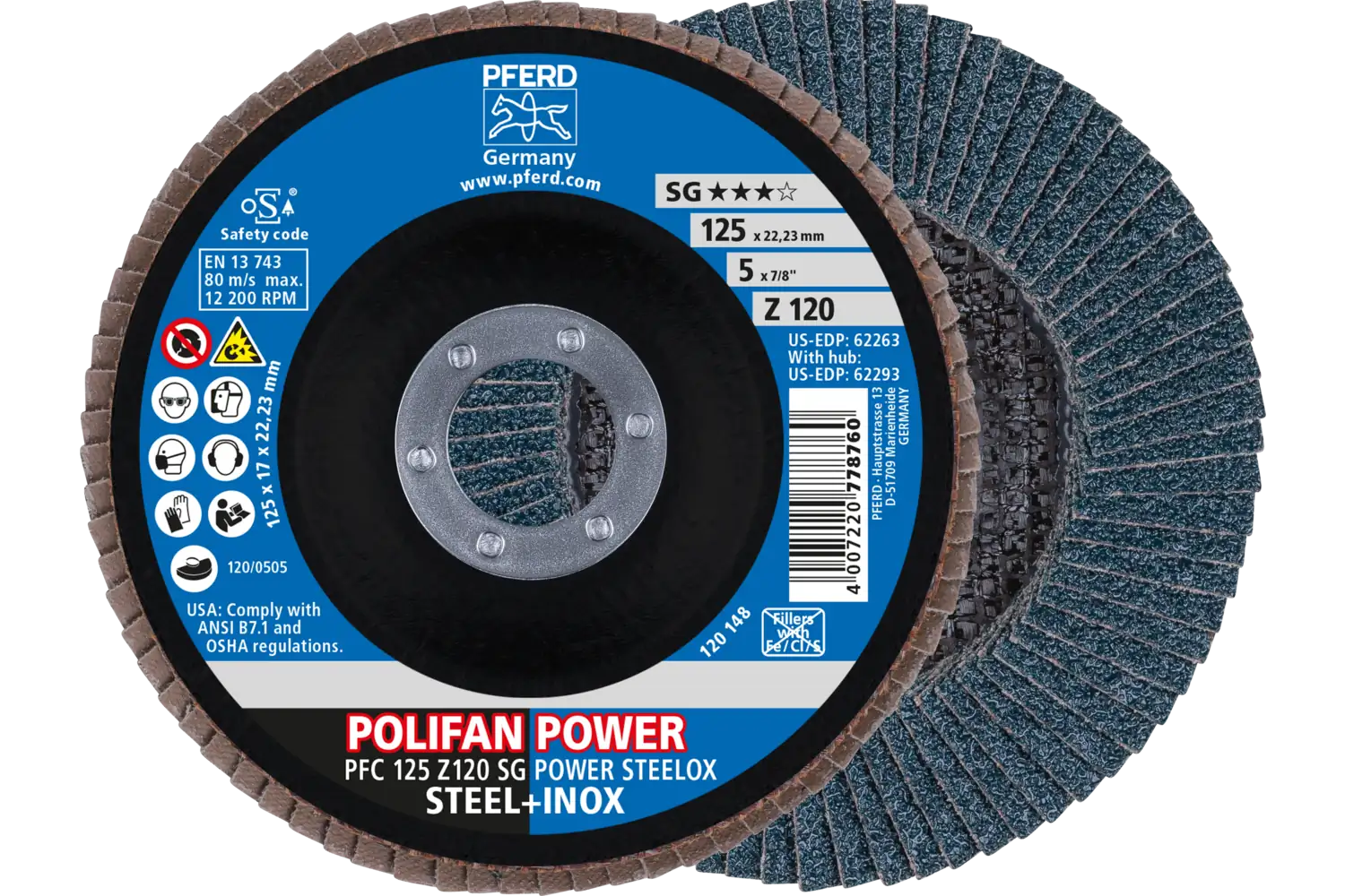 Disc lamelar frontal (POLIFAN) PFC 125 Z 120 SG POWER STEELOX