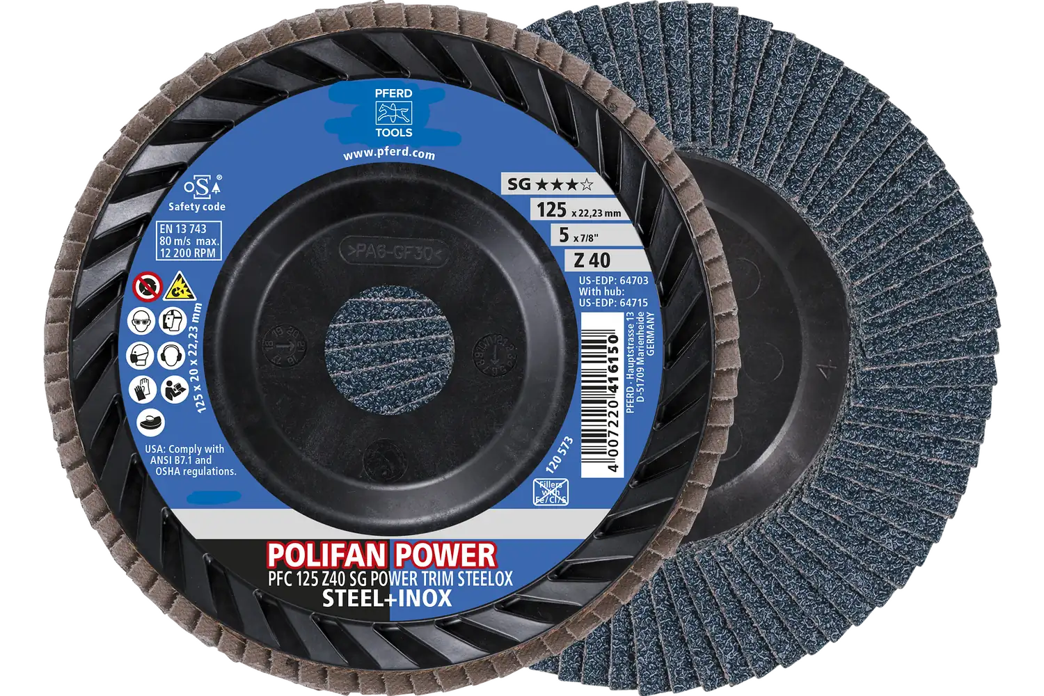 Disc lamelar frontal (POLIFAN) PFC 125 Z 40 SG POWER TRIM STEELOX