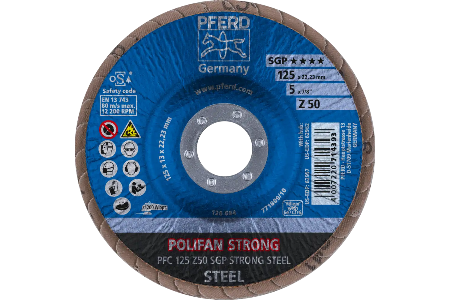 Disc lamelar frontal (POLIFAN) PFC 125 Z 50 SGP STRONG STEEL