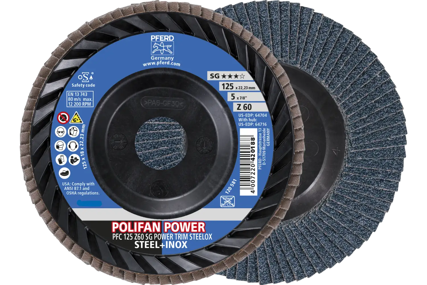 Disc lamelar frontal (POLIFAN) PFC 125 Z 60 SG POWER TRIM STEELOX
