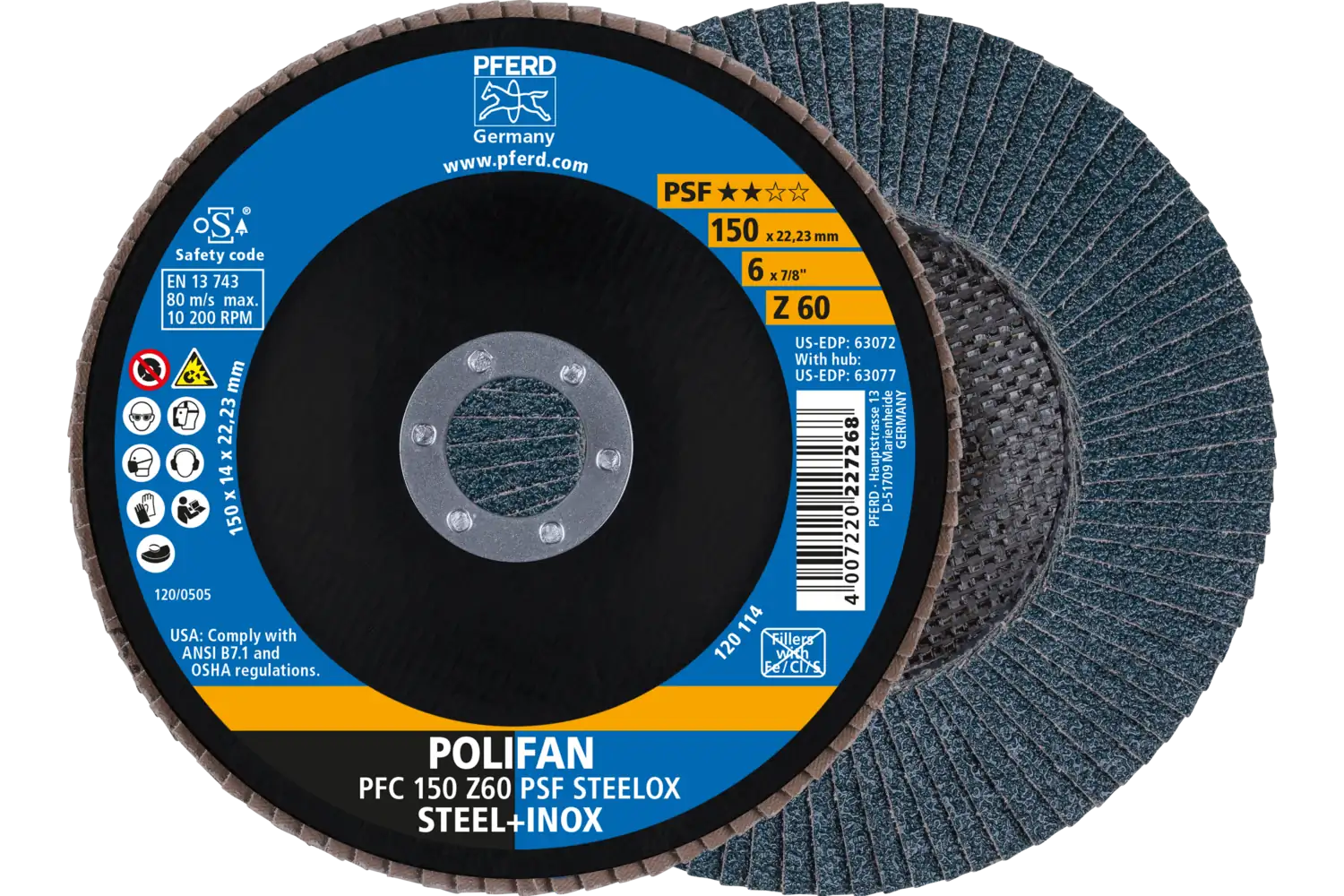 Disc lamelar frontal (POLIFAN) PFC 150 Z 60 PSF STEELOX