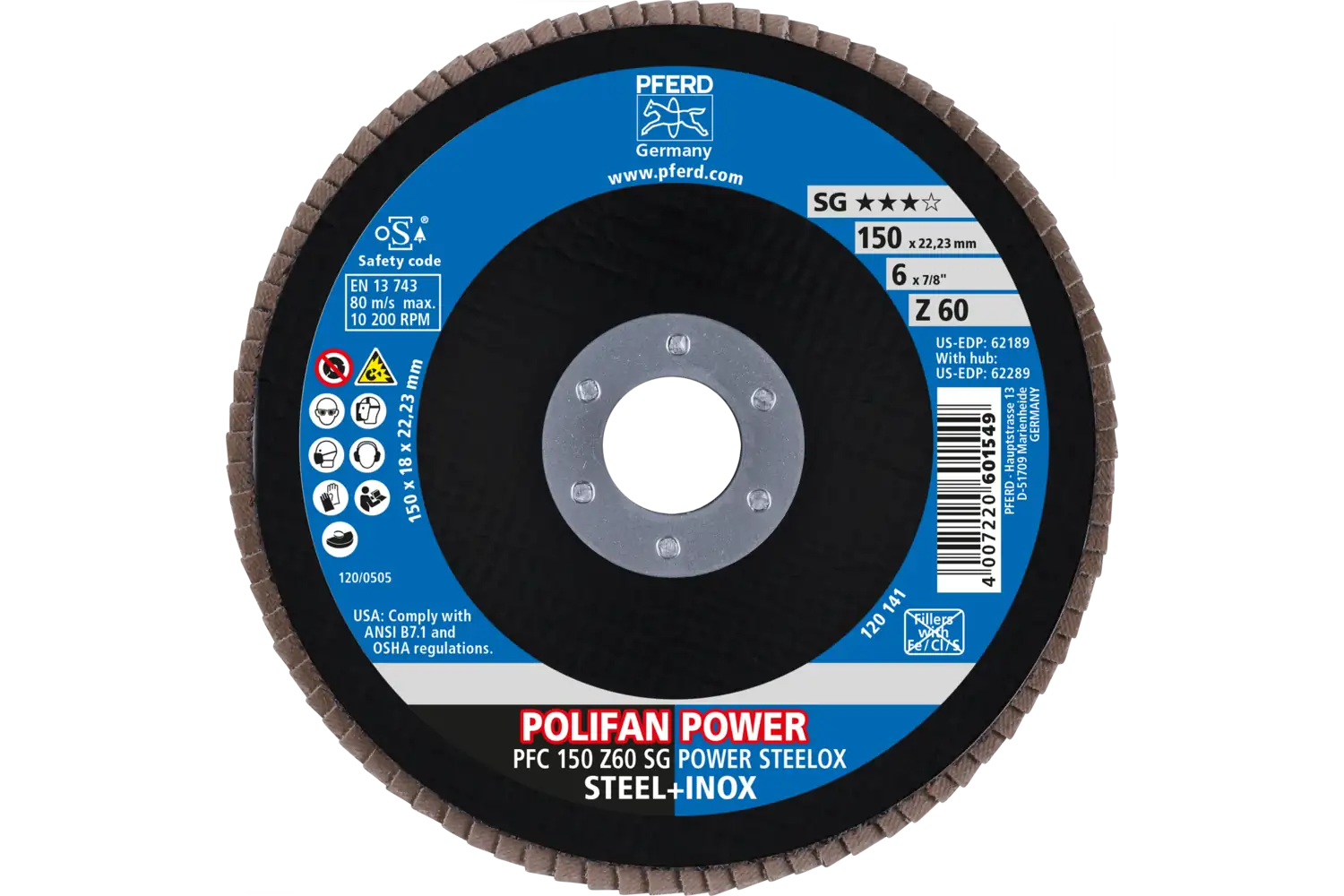 Disc lamelar frontal (POLIFAN) PFC 150 Z 60 SG POWER STEELOX
