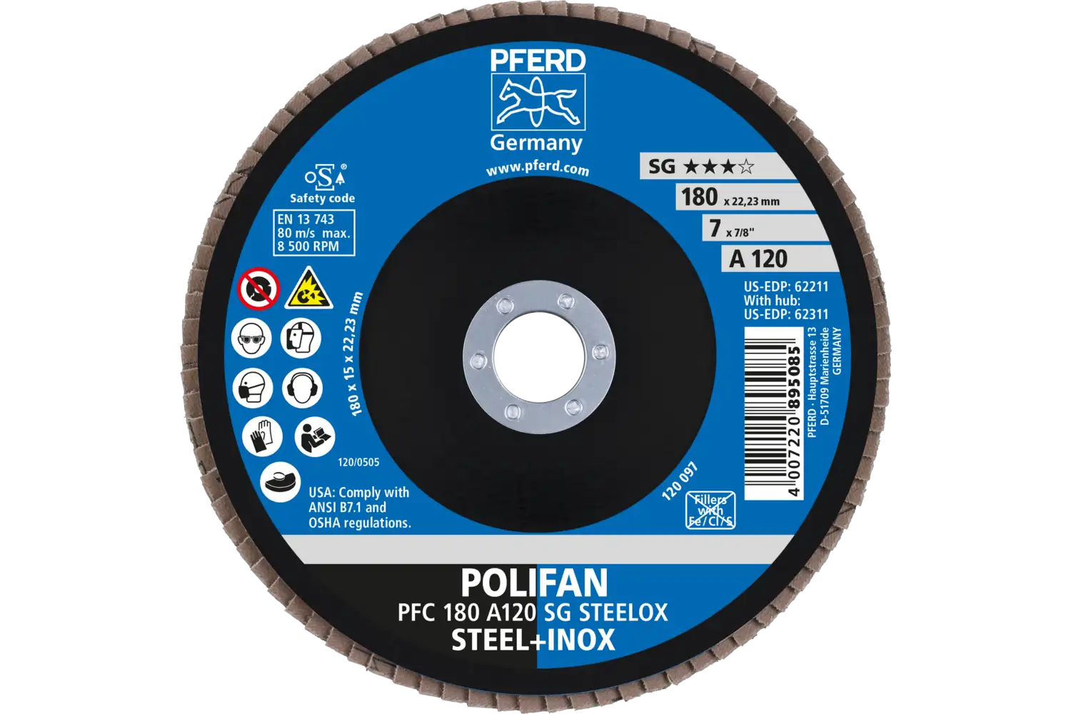 Disc lamelar frontal (POLIFAN) PFC 180 A 120 SG STEELOX