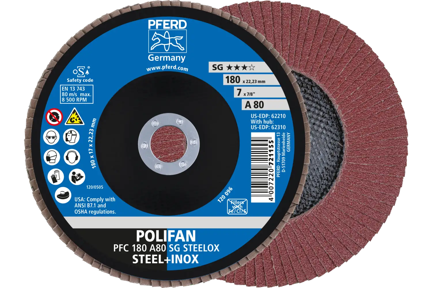 Disc lamelar frontal (POLIFAN) PFC 180 A 80 SG STEELOX