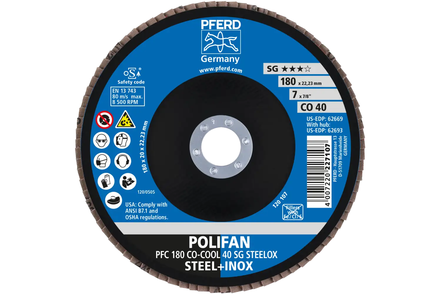 Disc lamelar frontal (POLIFAN) PFC 180 CO-COOL 40 SG STEELOX