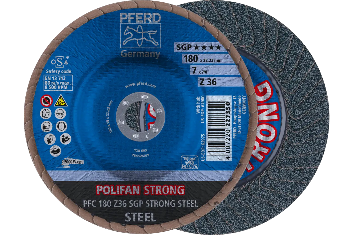 Disc lamelar frontal (POLIFAN) PFC 180 Z 36 SGP STRONG STEEL