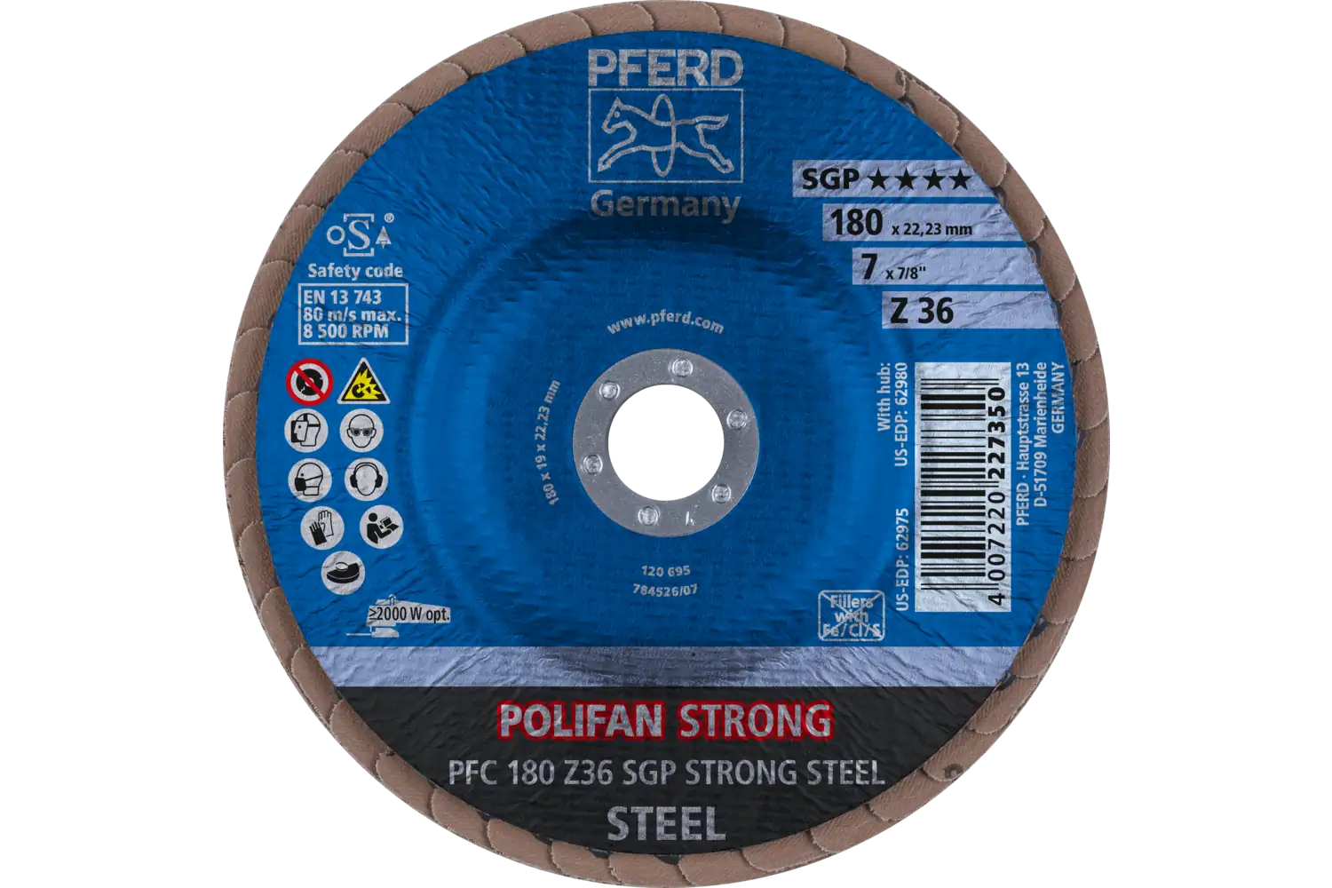 Disc lamelar frontal (POLIFAN) PFC 180 Z 36 SGP STRONG STEEL