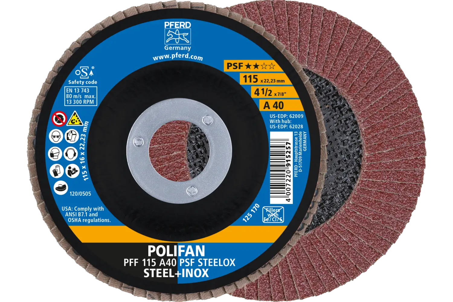 Disc lamelar frontal (POLIFAN) PFF 115 A 40 PSF STEELOX