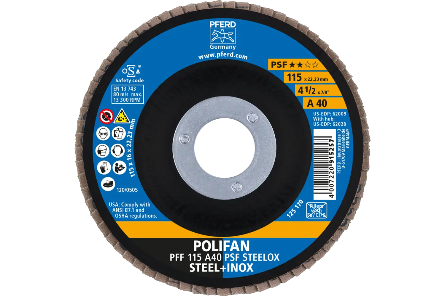 Disc lamelar frontal (POLIFAN) PFF 115 A 40 PSF STEELOX