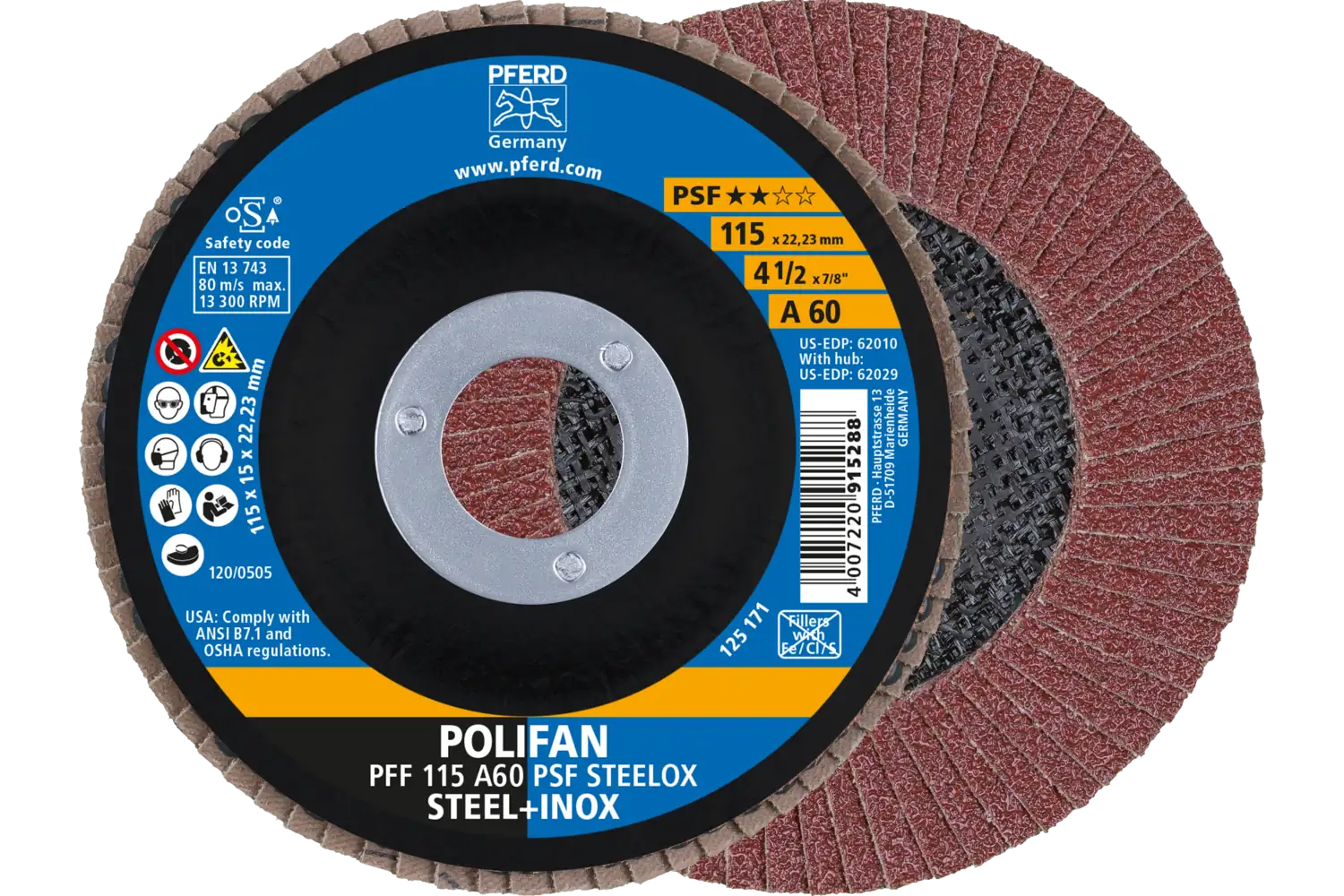 Disc lamelar frontal (POLIFAN) PFF 115 A 60 PSF STEELOX