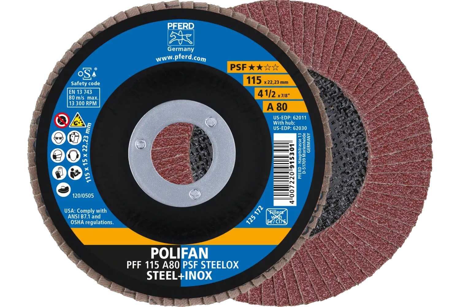 Disc lamelar frontal (POLIFAN) PFF 115 A 80 PSF STEELOX