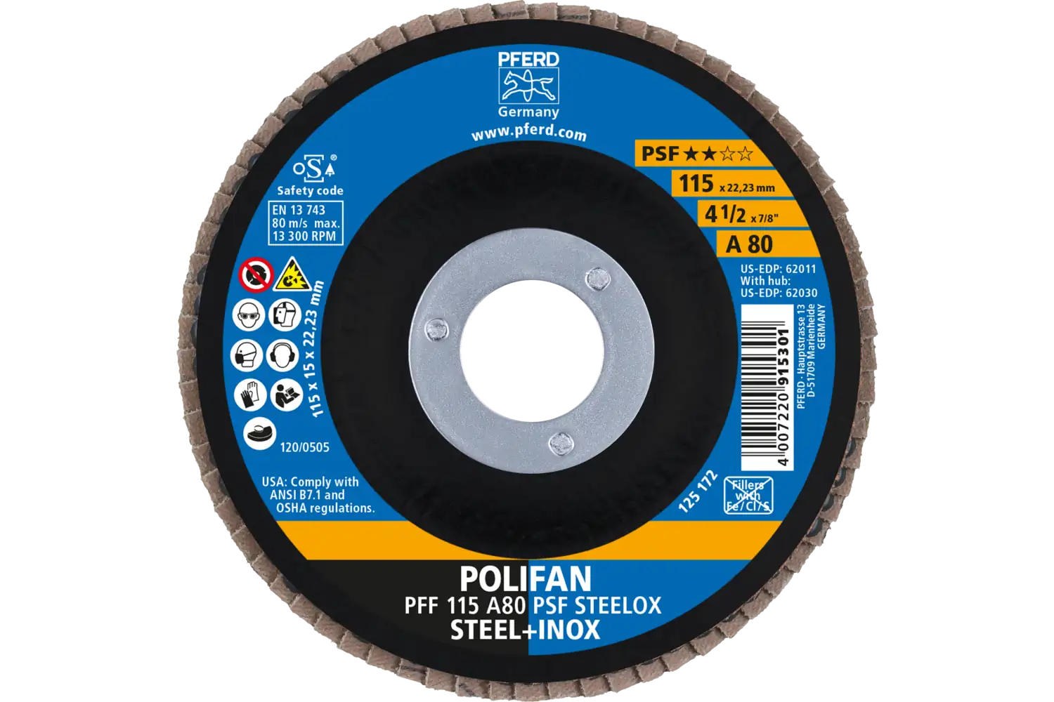 Disc lamelar frontal (POLIFAN) PFF 115 A 80 PSF STEELOX
