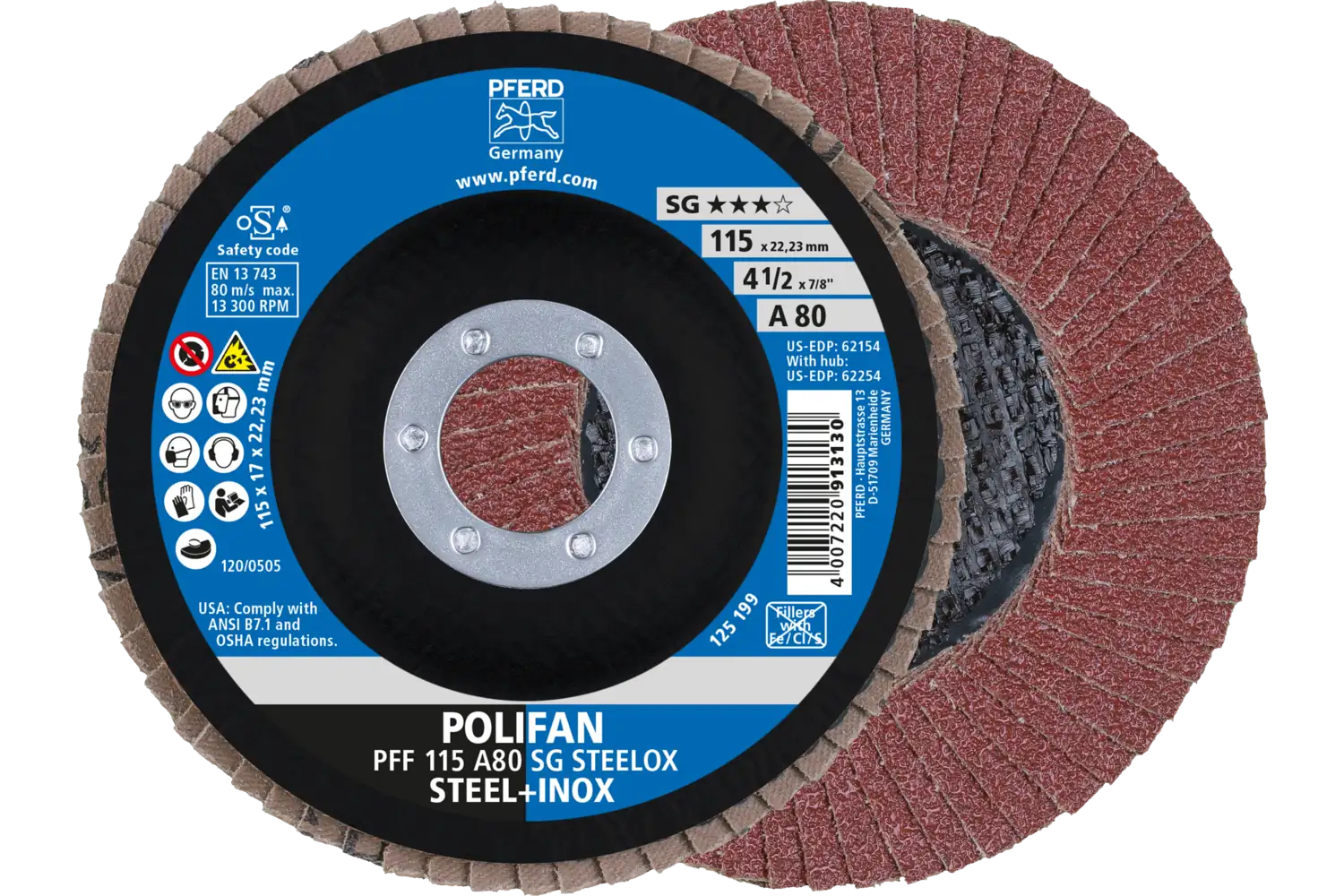 Disc lamelar frontal (POLIFAN) PFF 115 A 80 SG STEELOX
