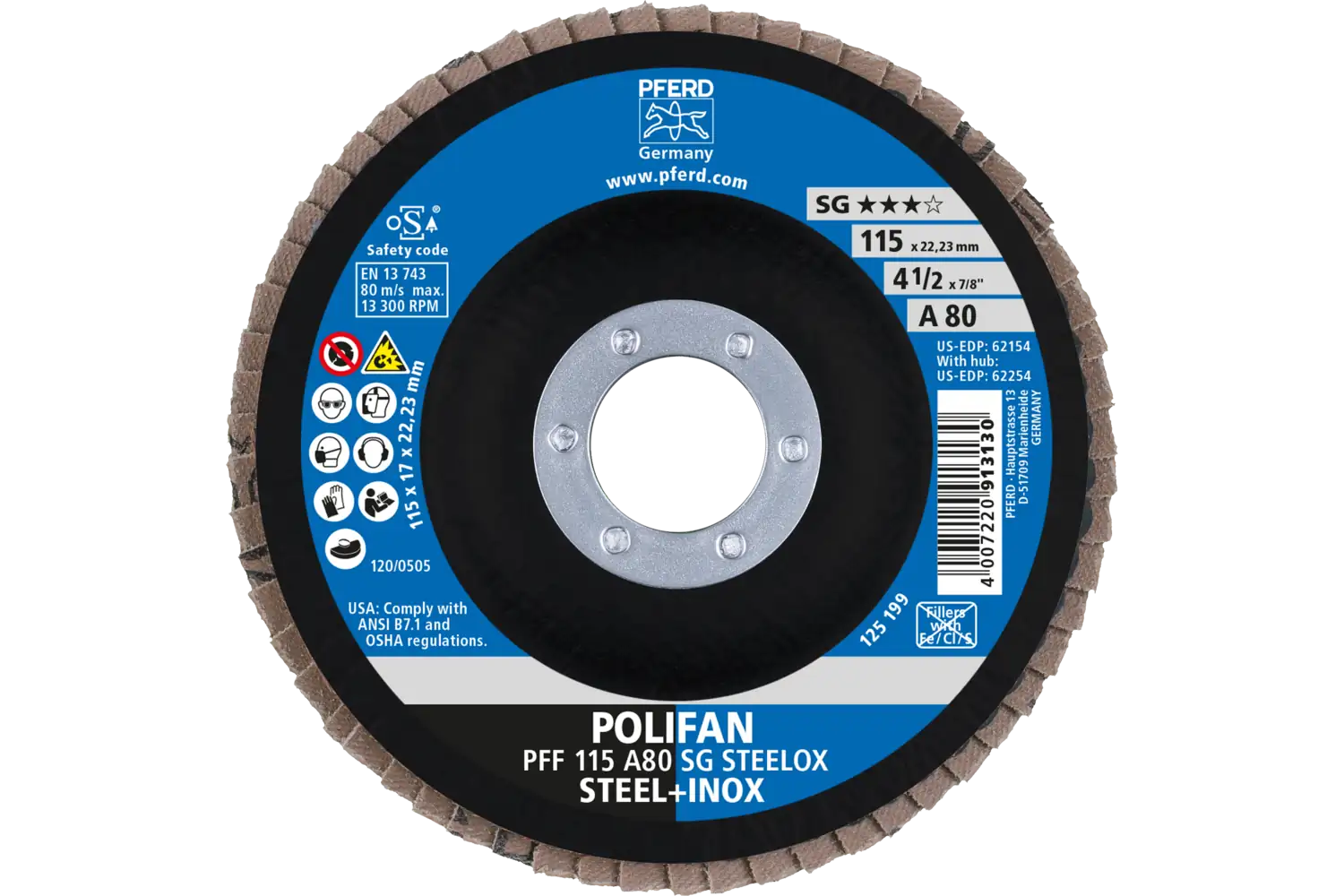 Disc lamelar frontal (POLIFAN) PFF 115 A 80 SG STEELOX
